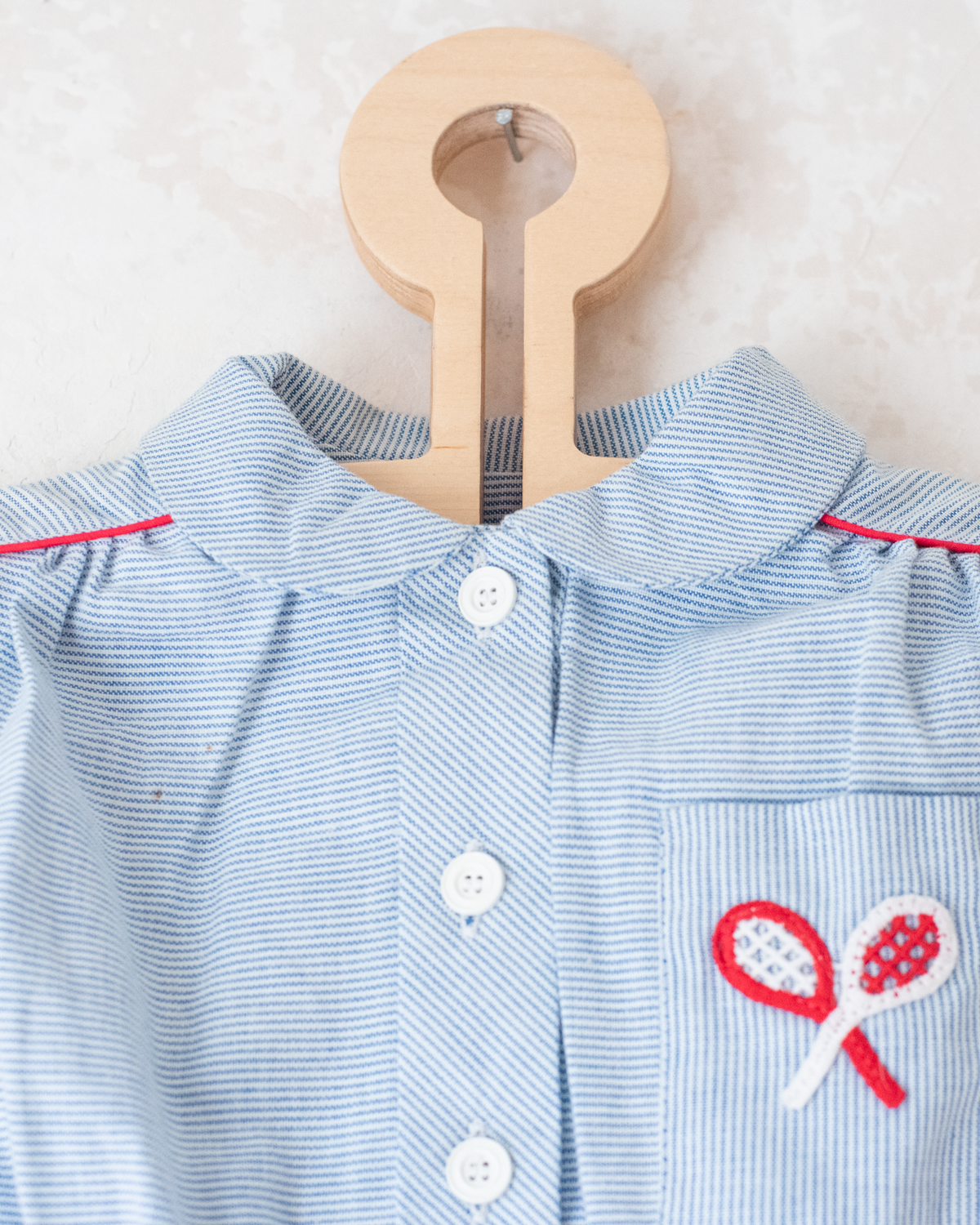 French striped dress with tennis rackets | 2-3 years