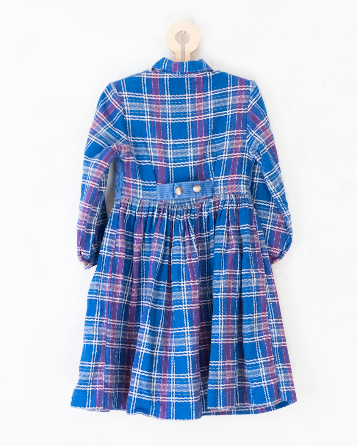 Blue plaid dress with embroidered dogs from Jacquard | 6-7 years