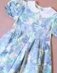 שמלה פרחונית בגווני פסטל עם צווארון תחרה | 2-3 שנים
