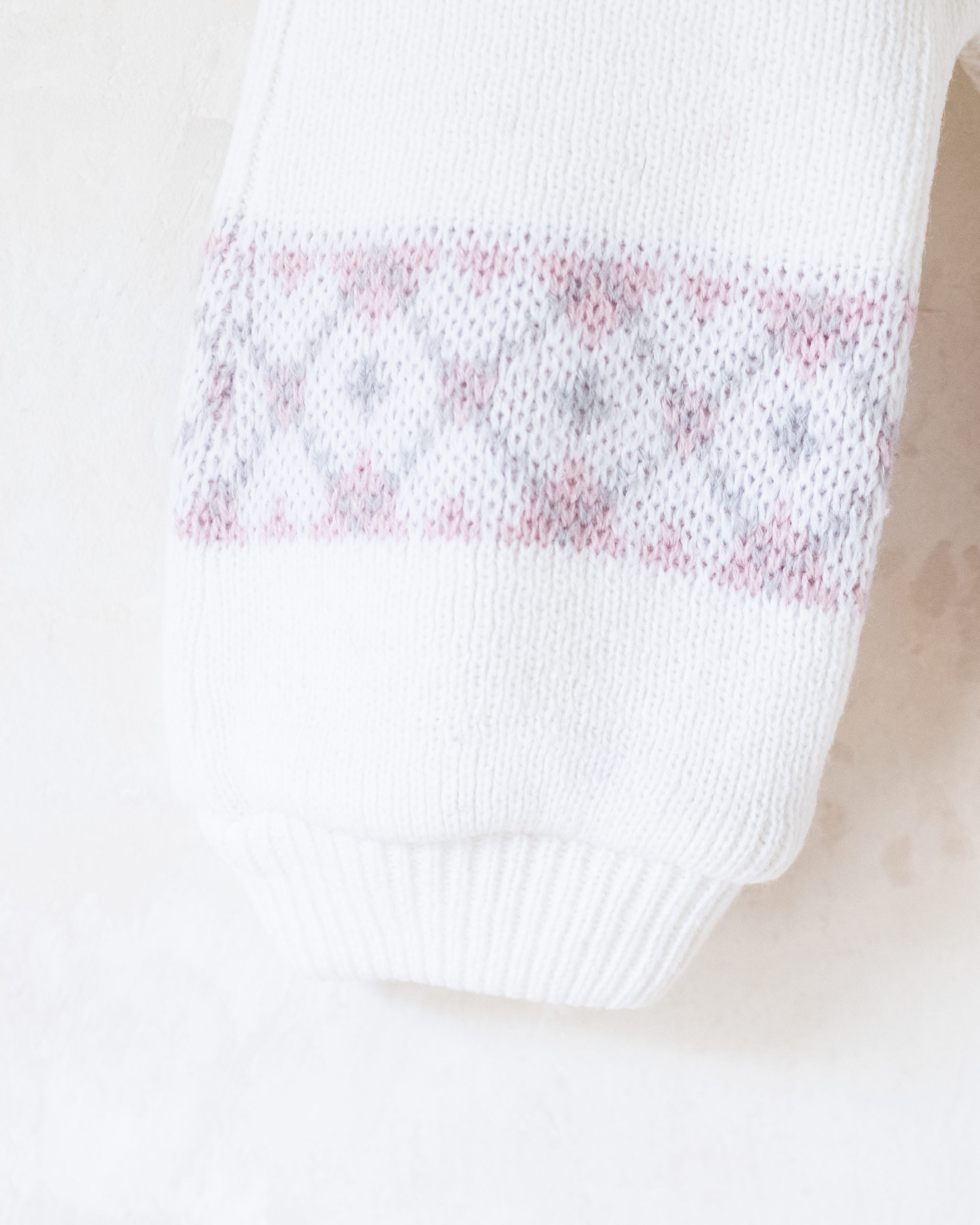 אוברול צמר לבן עם משבצות | 3-6 חודשים