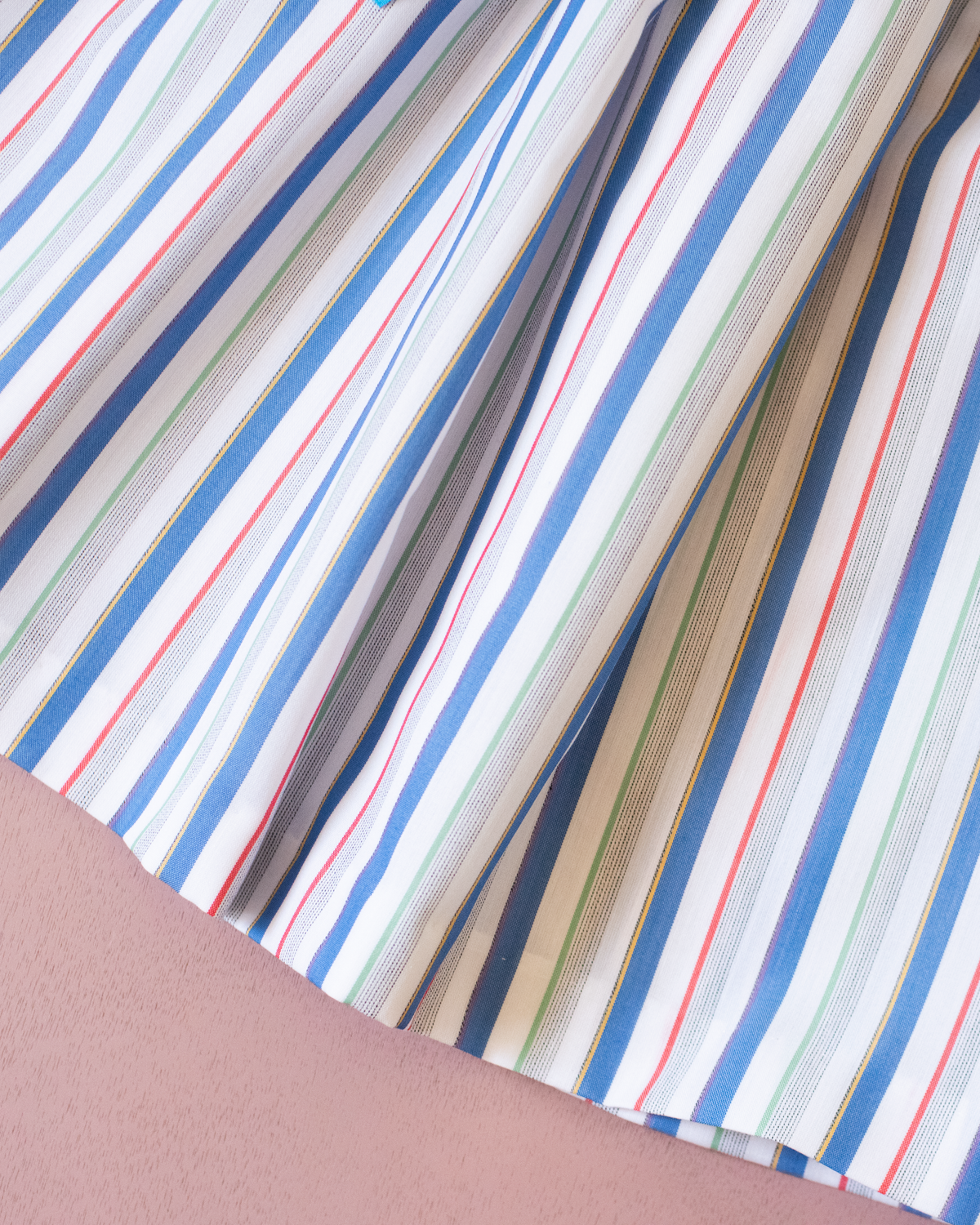 Striped dress with white collar and bow tie | Spanish Deadstock | 2-3 years