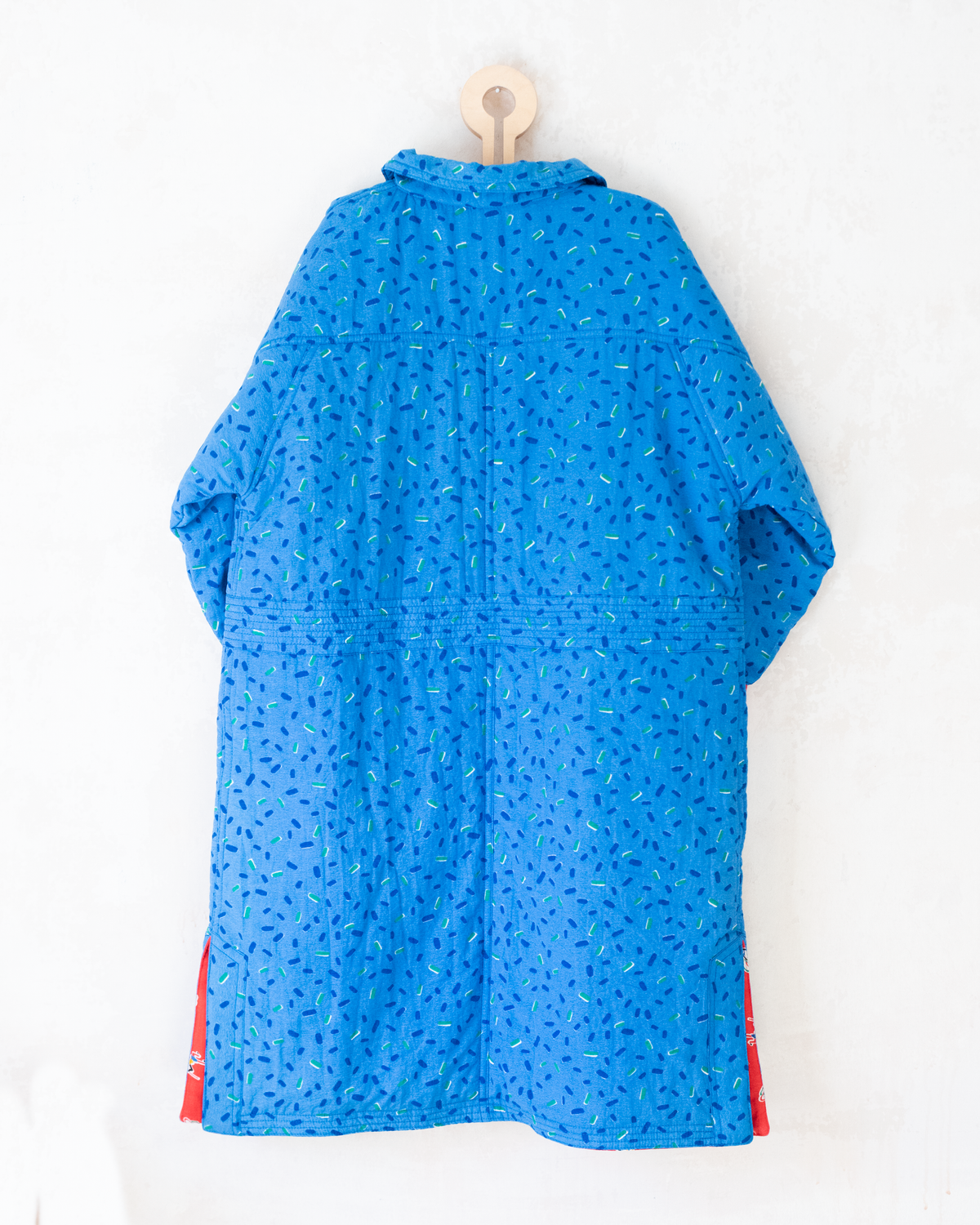 Blue coat with colorful red lining | Spanish deadstock | 10-11 years