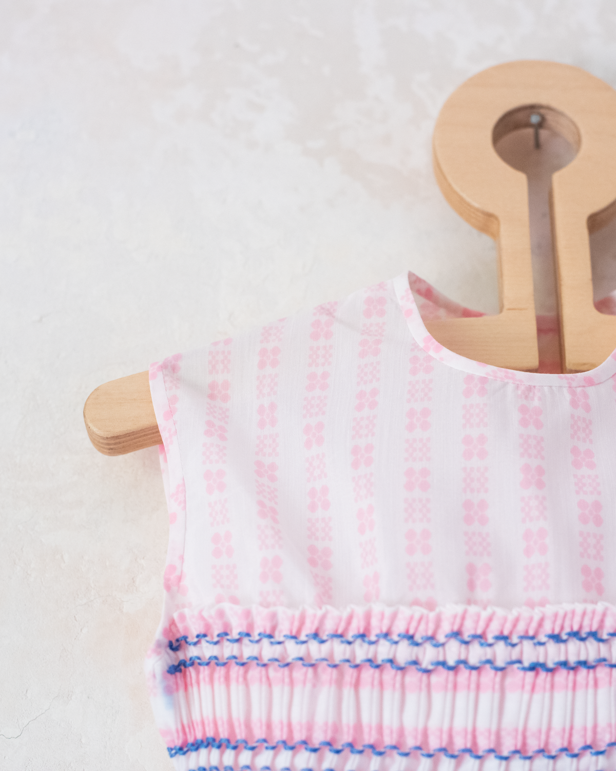 Pink dress with ruffles and flowers | French deadstock | 9-12 months