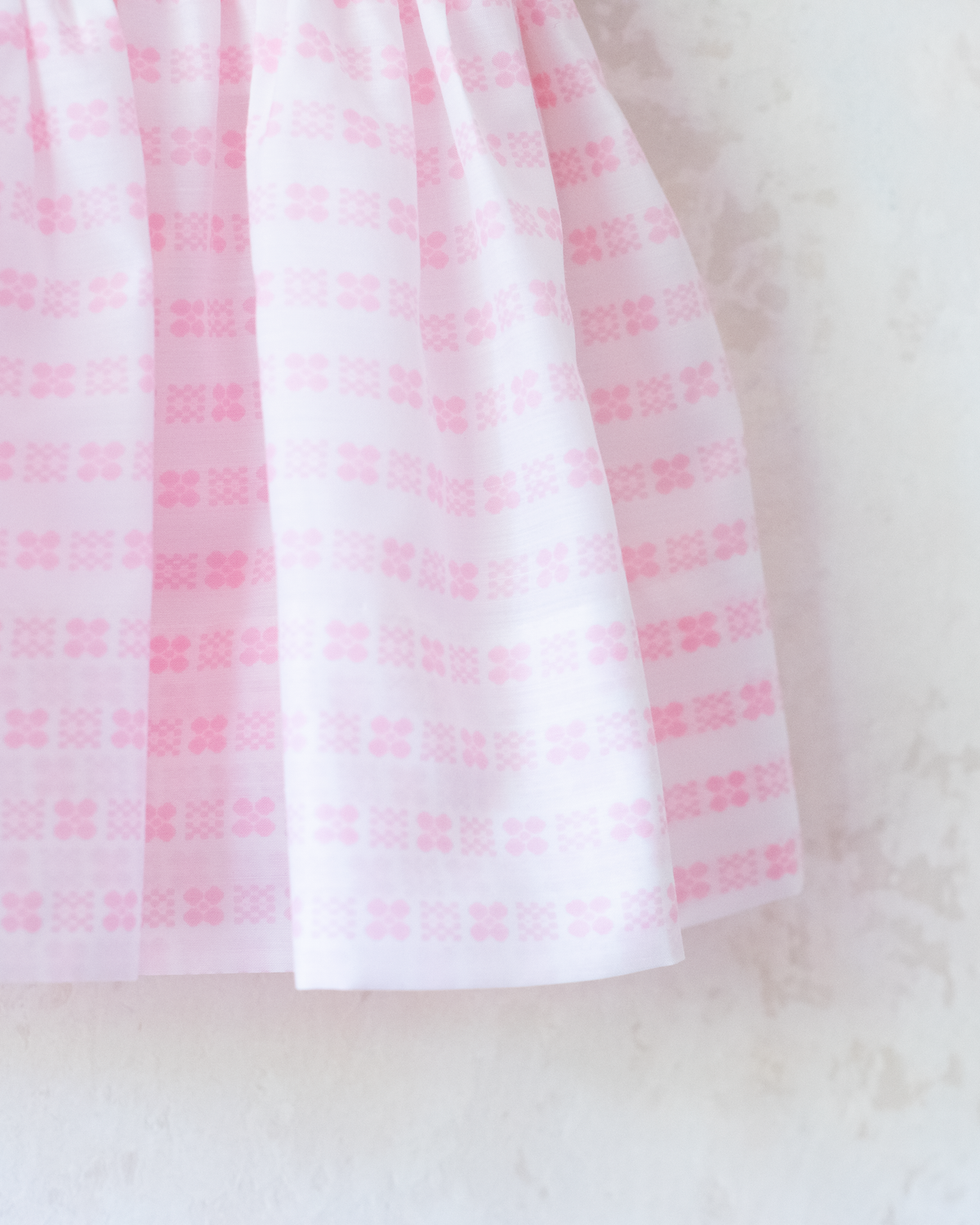 Pink dress with ruffles and flowers | French deadstock | 9-12 months