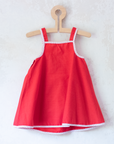 שמלה אדומה עם בית ועץ רקומים | 18-24 חודשים