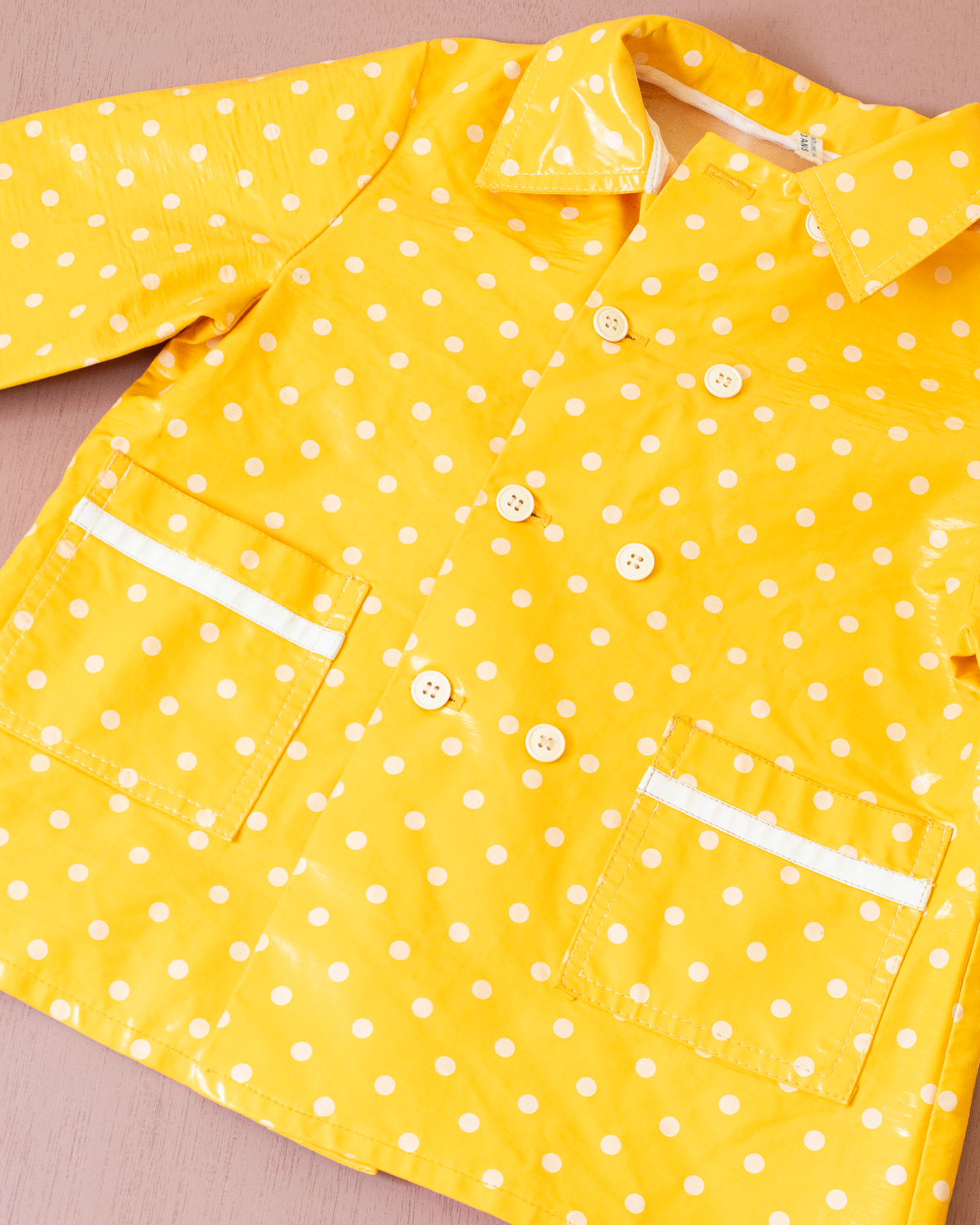 Yellow polka dot raincoat with hood | 2-3 years