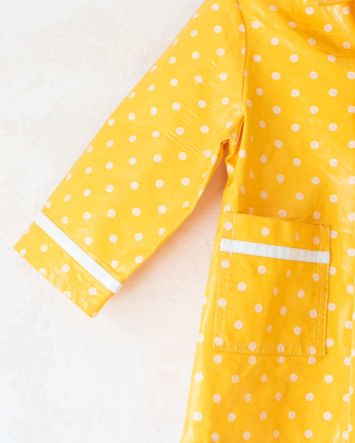 Yellow polka dot raincoat with hood | 2-3 years
