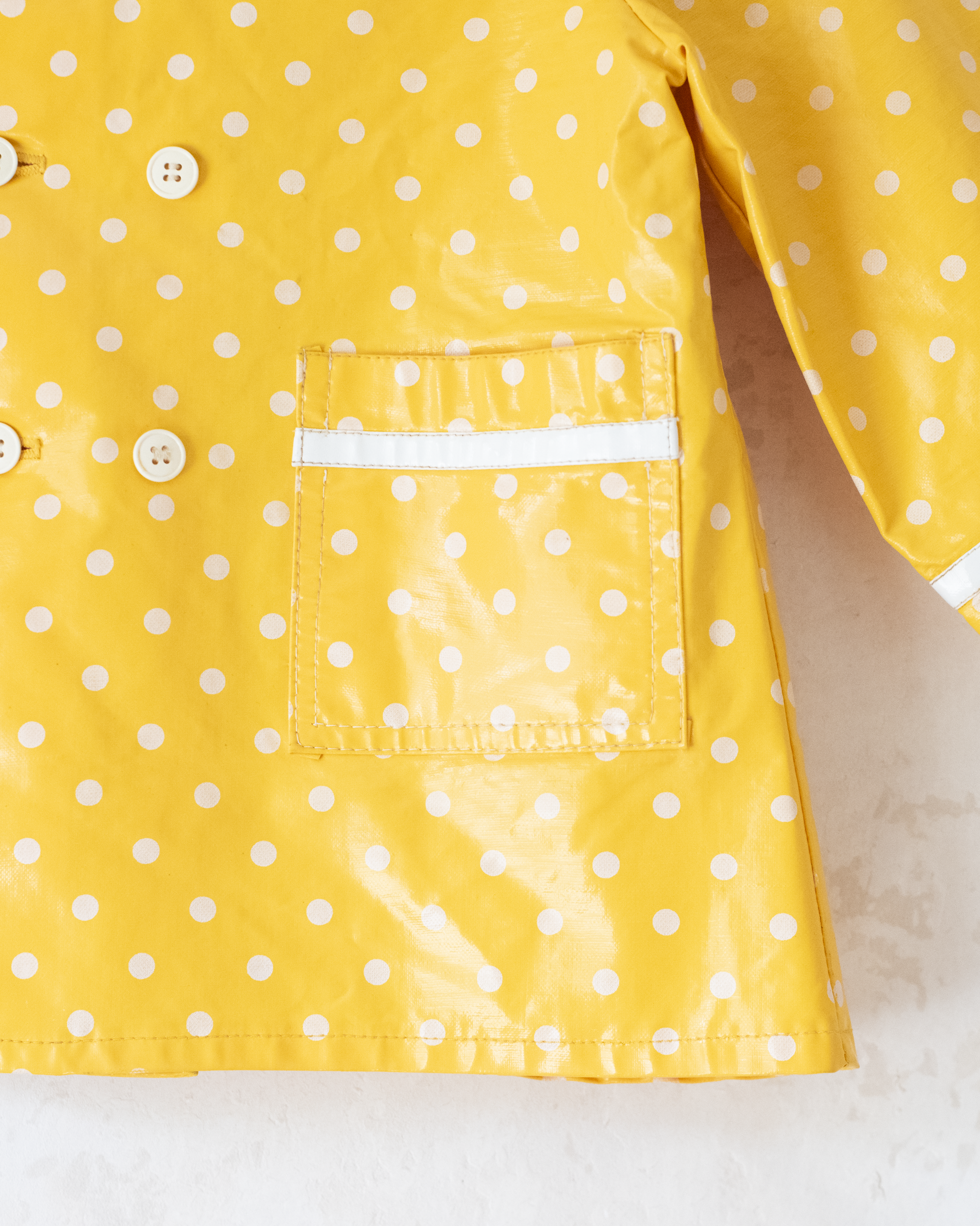מעיל גשם צהוב מנוקד עם כובע | 2-3 שנים