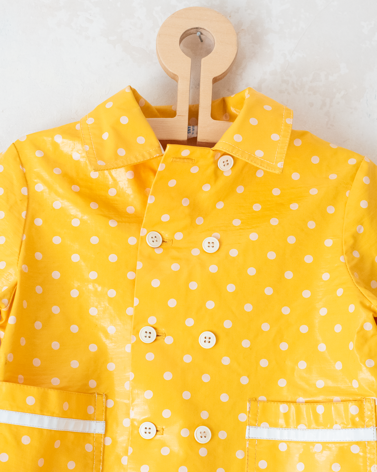 Yellow polka dot raincoat with hood | 2-3 years