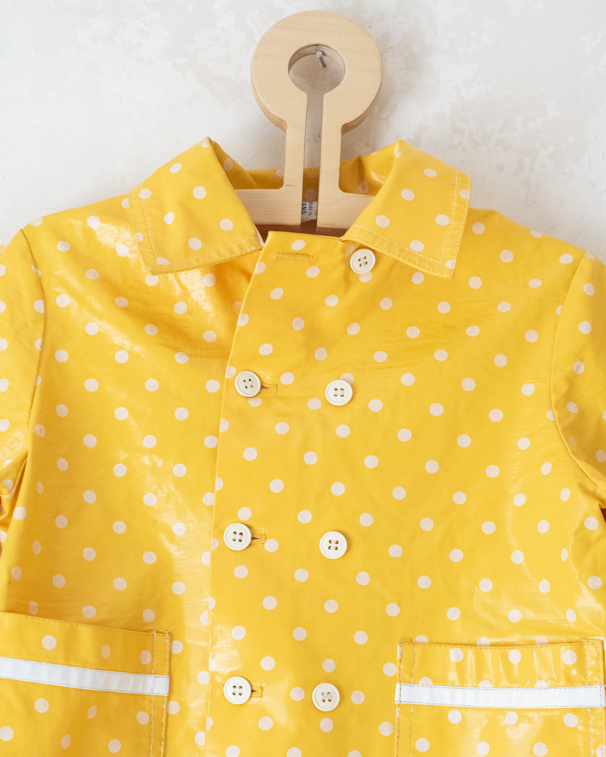 מעיל גשם צהוב מנוקד עם כובע | 2-3 שנים