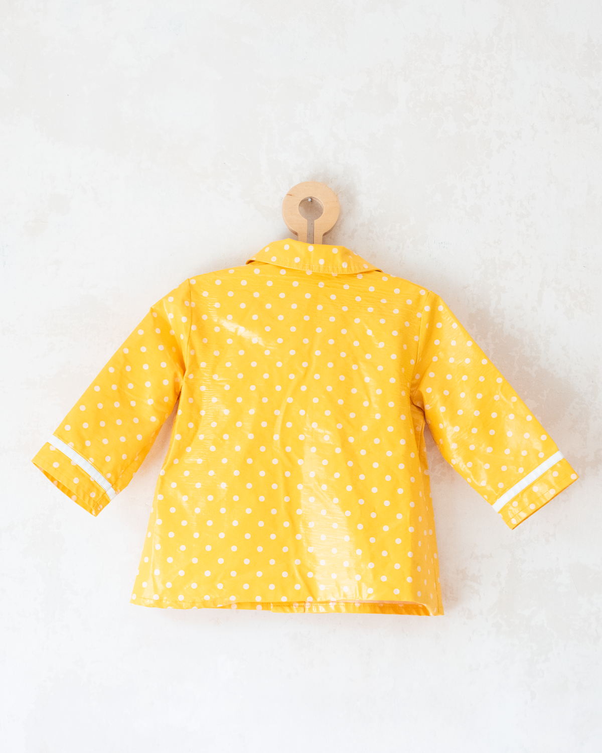Yellow polka dot raincoat with hood | 2-3 years