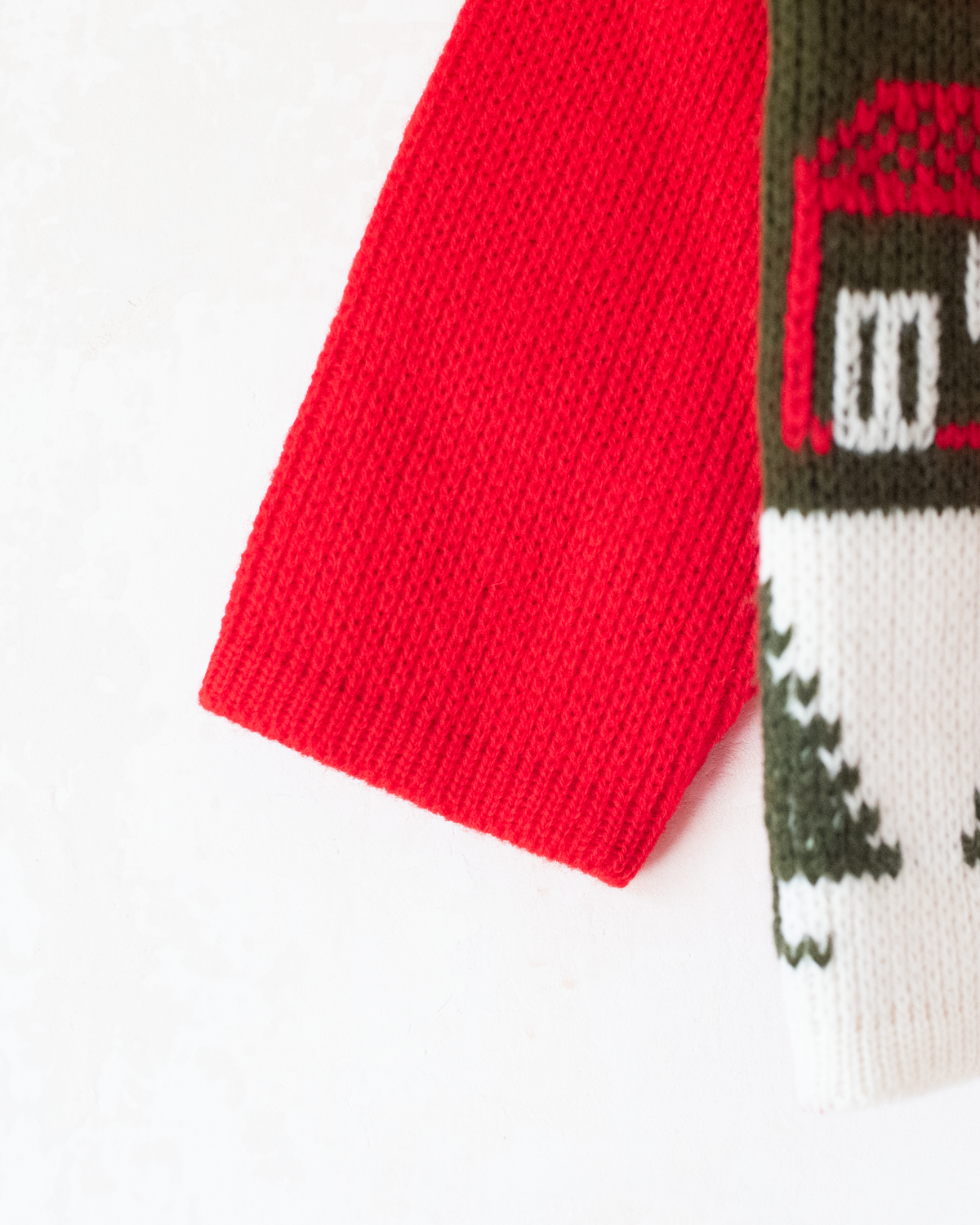 Knitted cardigan with houses and fir trees | Deadstock Spanish | 4-5 years