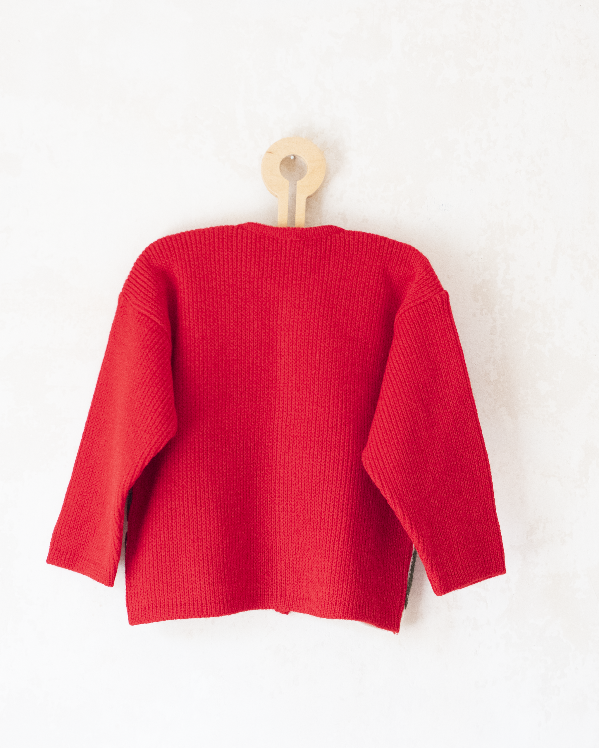 קרדיגן סרוג עם בתים ועצי אשוח | דד סטוק ספרדי | 4-5 שנים