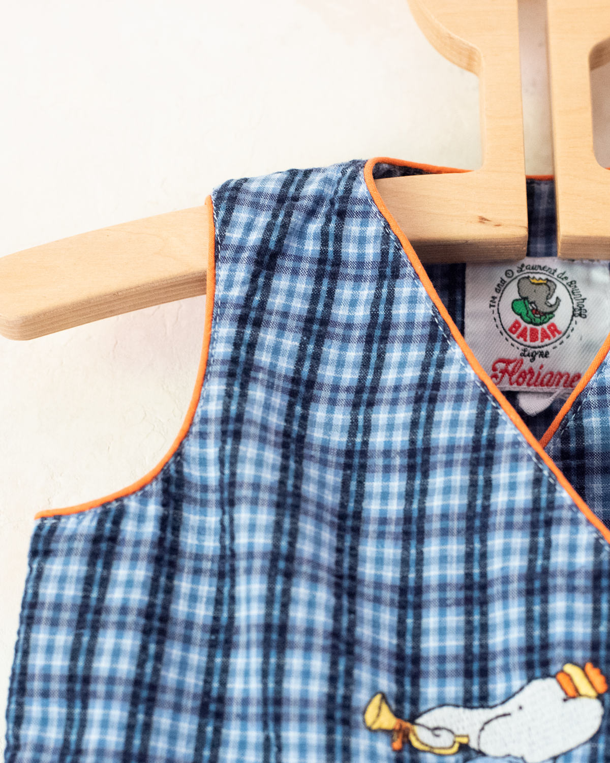 King Bebar Mechzeretz Embroidered Plaid Wrap Dress | 12-18 Months