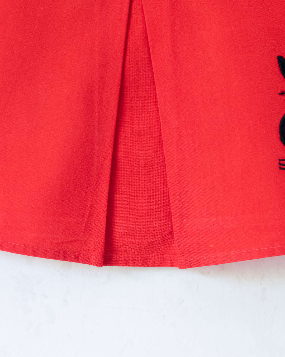 Red tunic with black cat from the 50s | 6-9 months