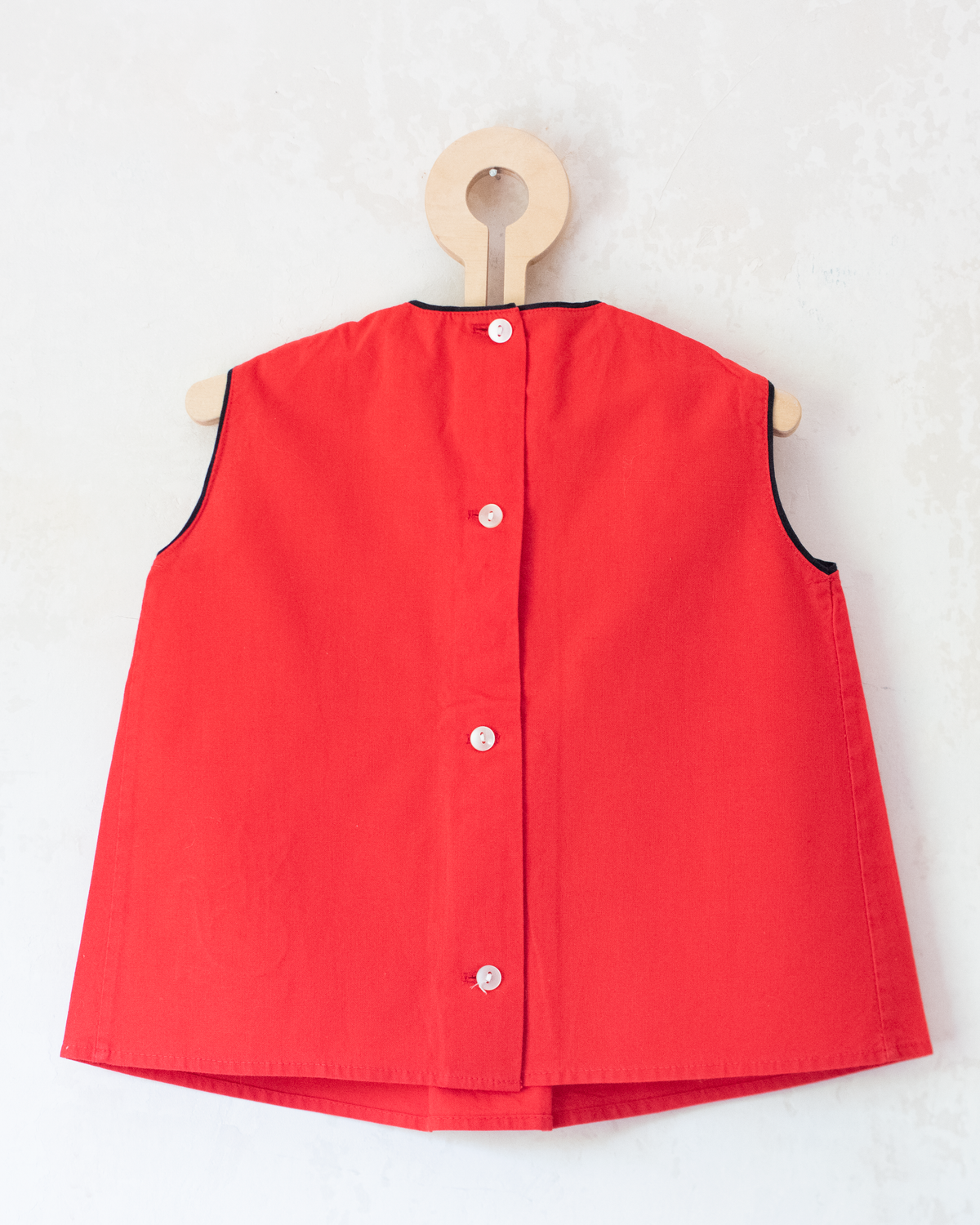 Red tunic with black cat from the 50s | 6-9 months
