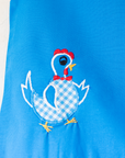 Blue tank top from the sixties with an embroidered rooster | 12-18 months