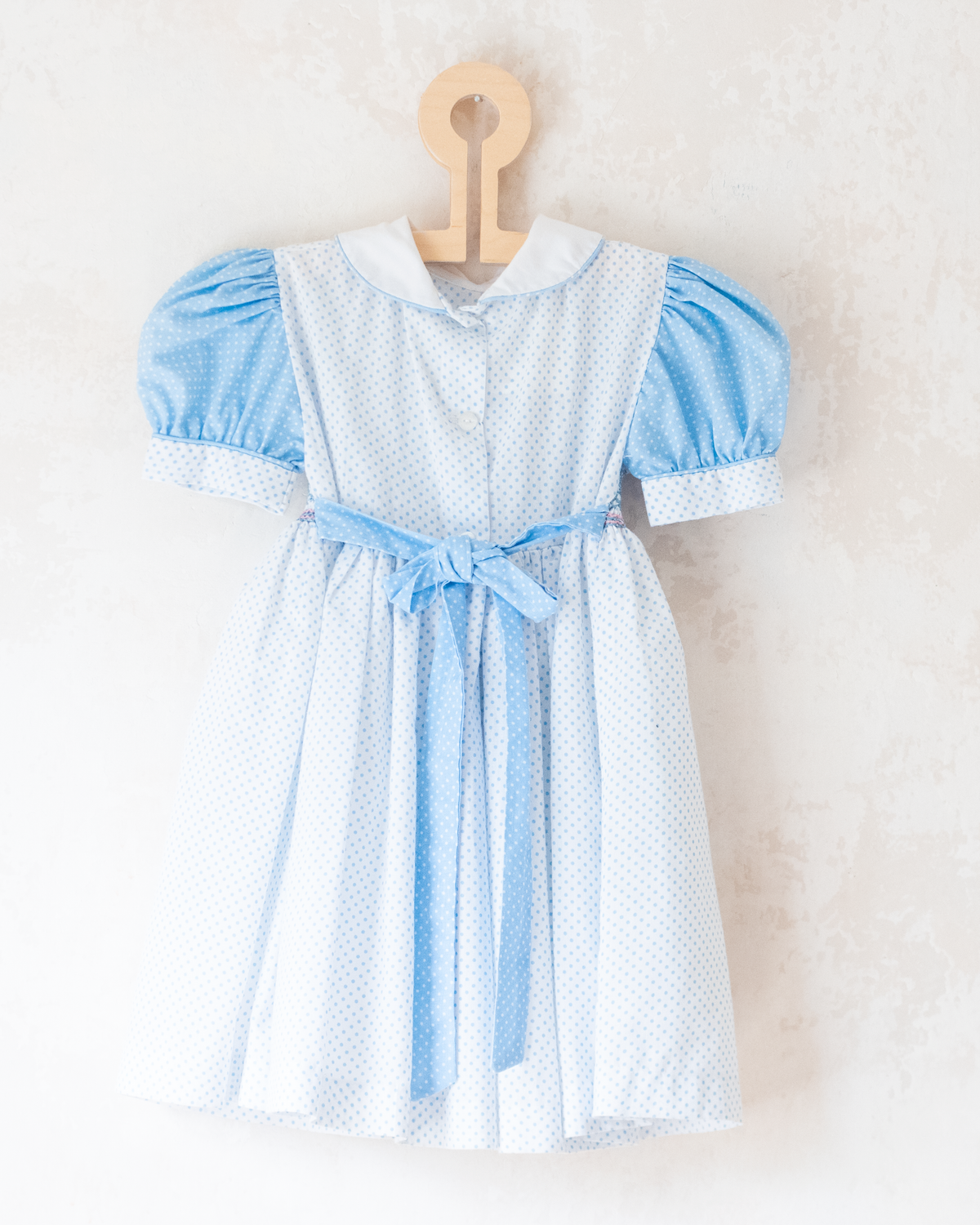 Polka dot dress with ruffles and floral embroidery | 3-4 years
