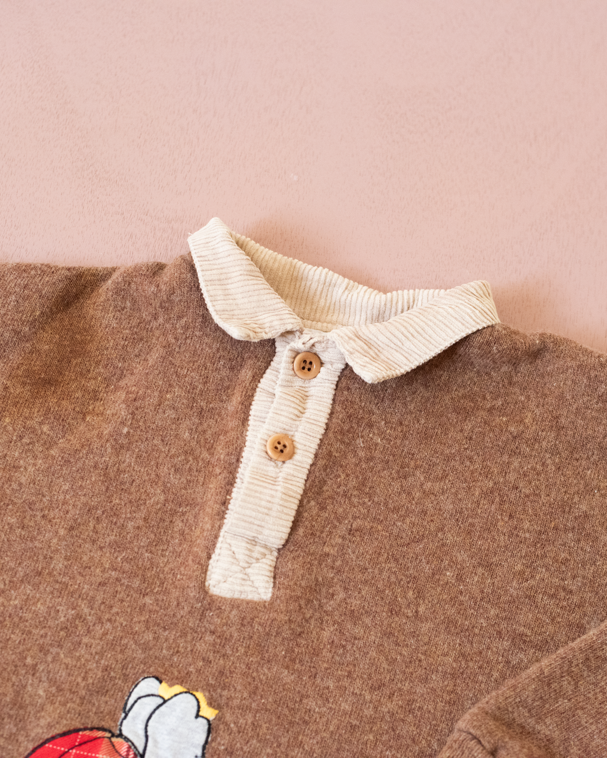 Polo knit with Babar the Elephant embroideries | French deadstock | 5-6 years