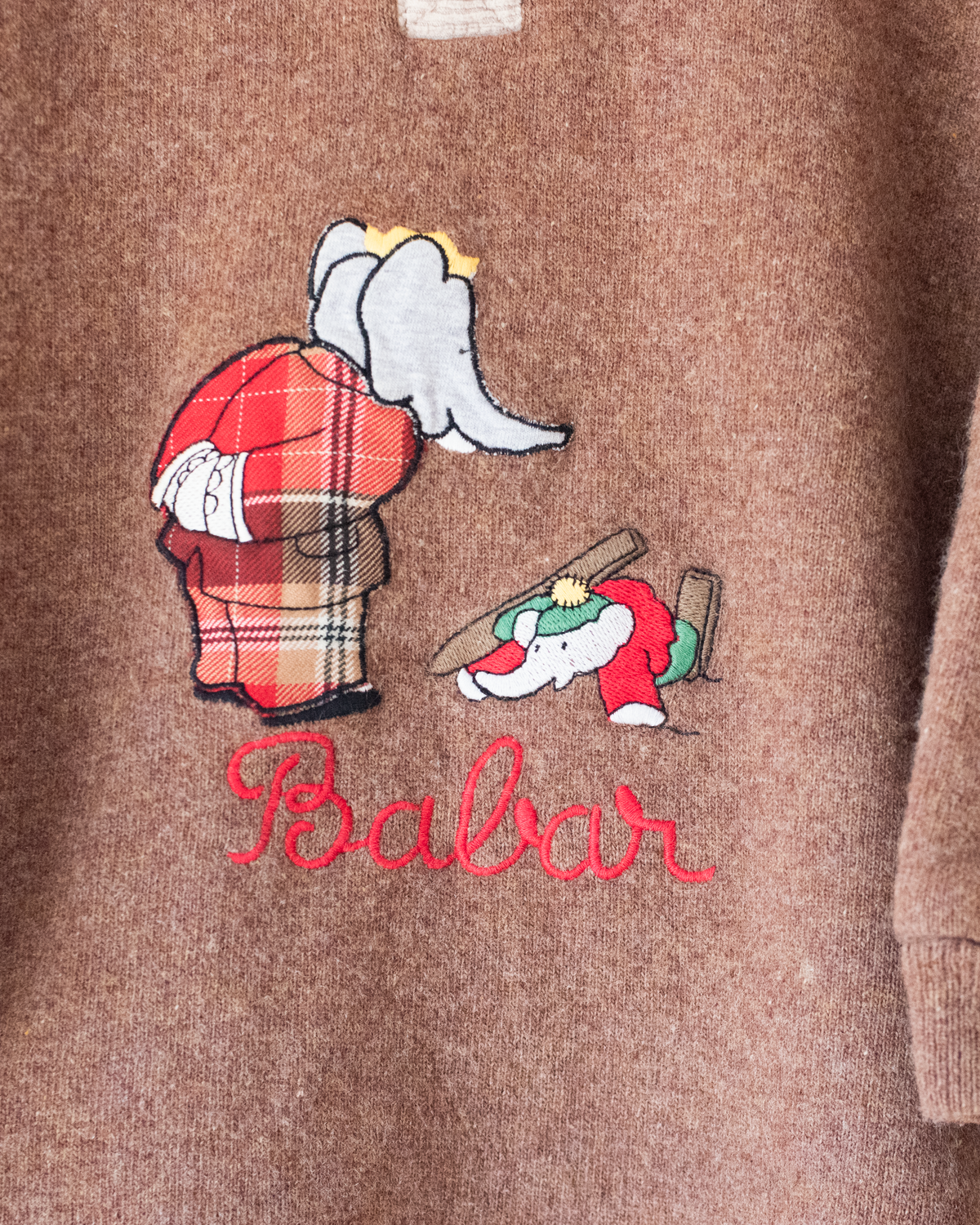 Polo knit with Babar the Elephant embroideries | French deadstock | 5-6 years