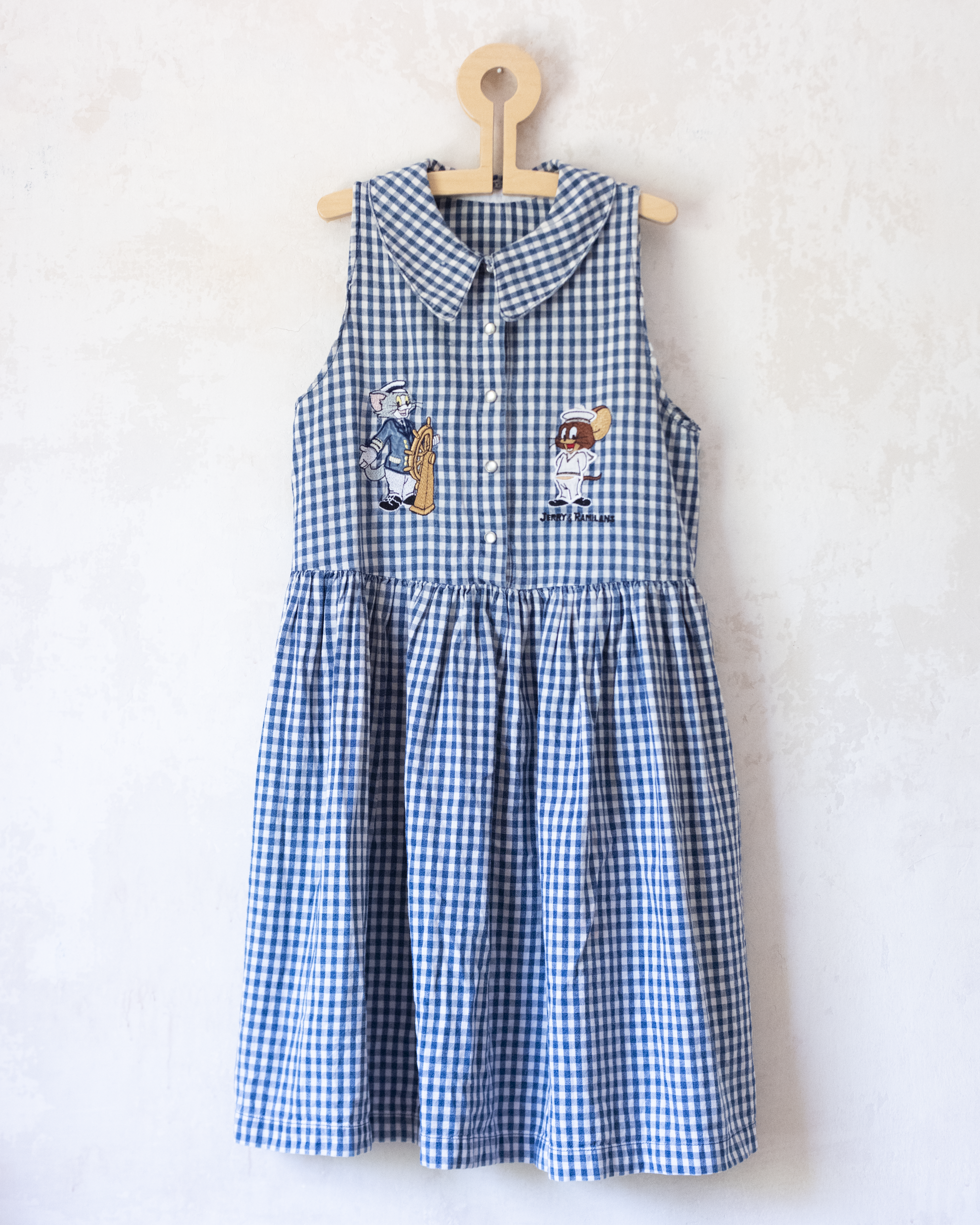 Checked dress with Tom and Jerry embroidery | Ages 10-12