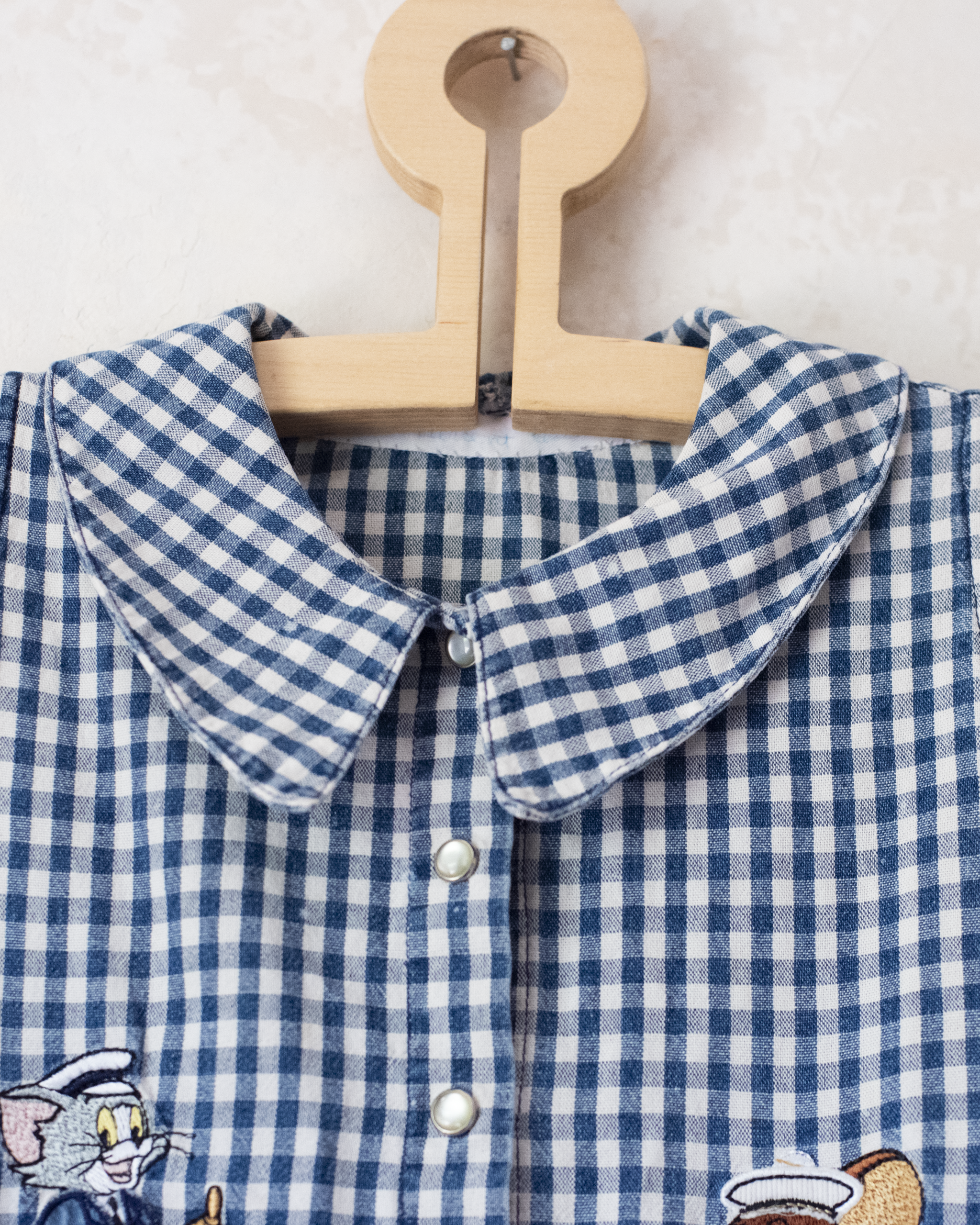 Checked dress with Tom and Jerry embroidery | Ages 10-12