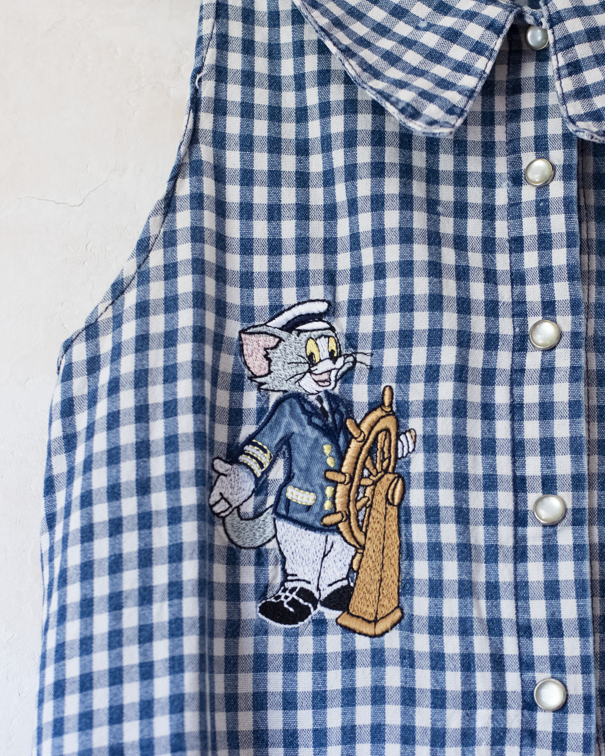 Checked dress with Tom and Jerry embroidery | Ages 10-12