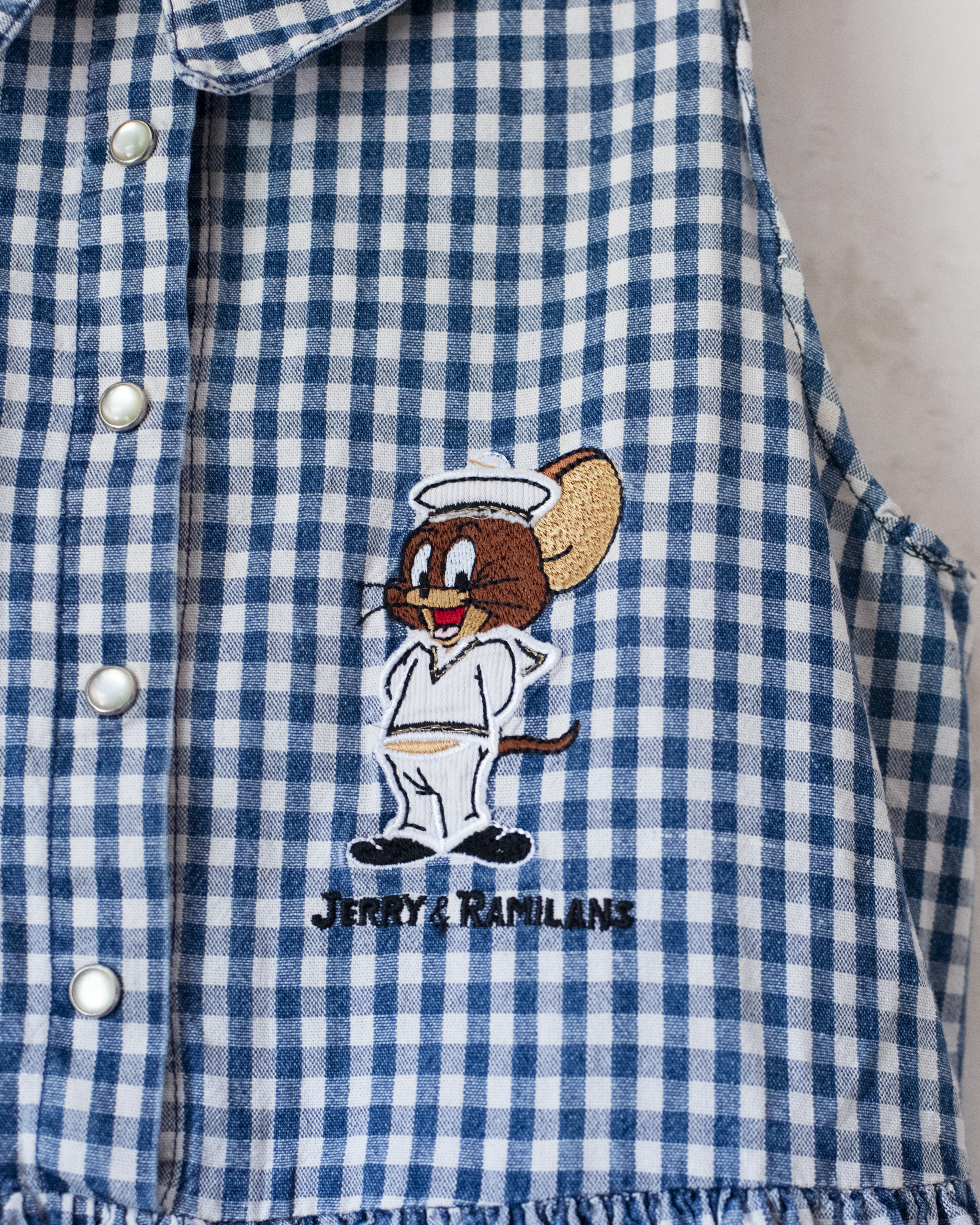 Checked dress with Tom and Jerry embroidery | Ages 10-12
