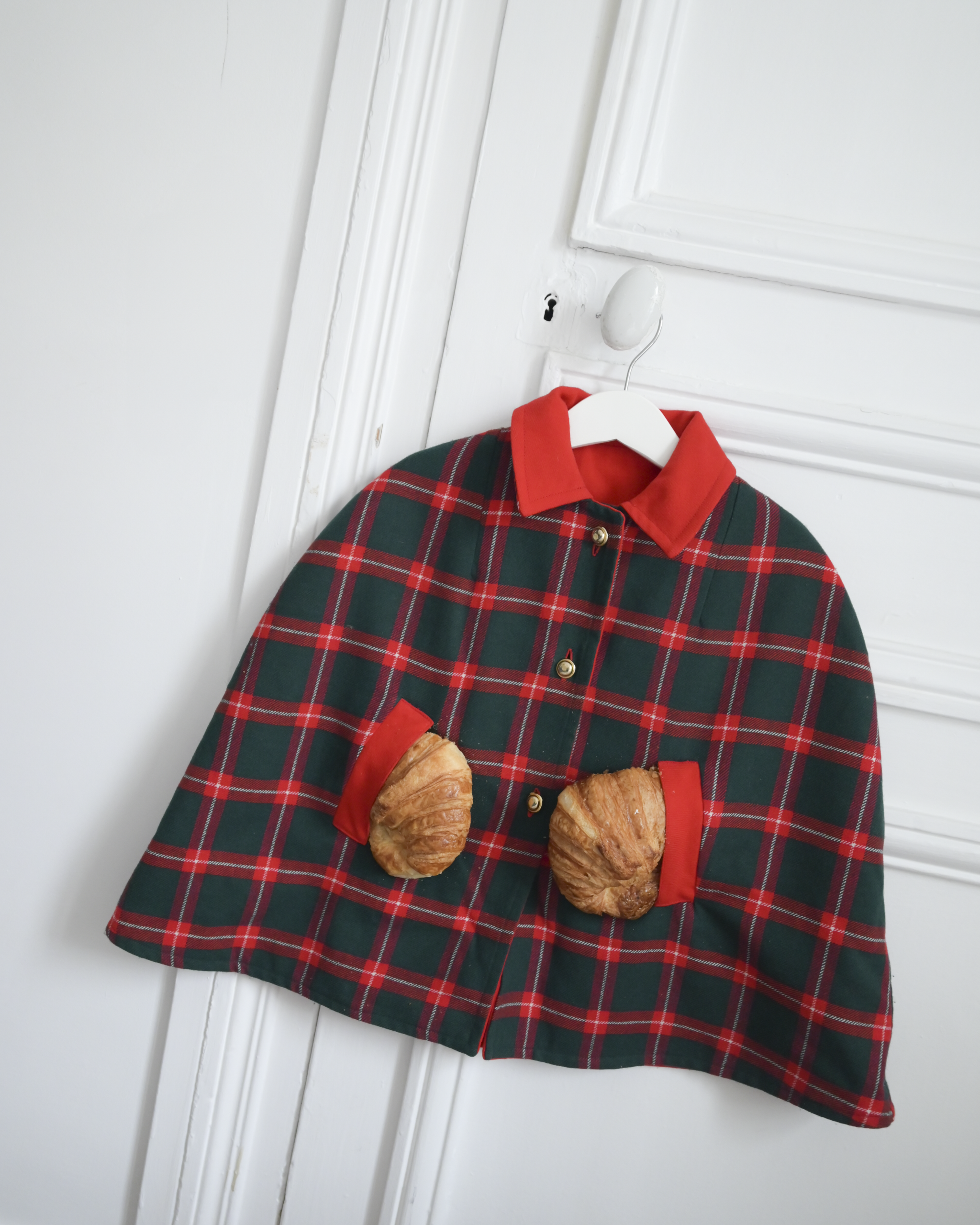 שכמייה משובצת צרפתית | דד סטוק מהסבנטיז | 8-10 שנים