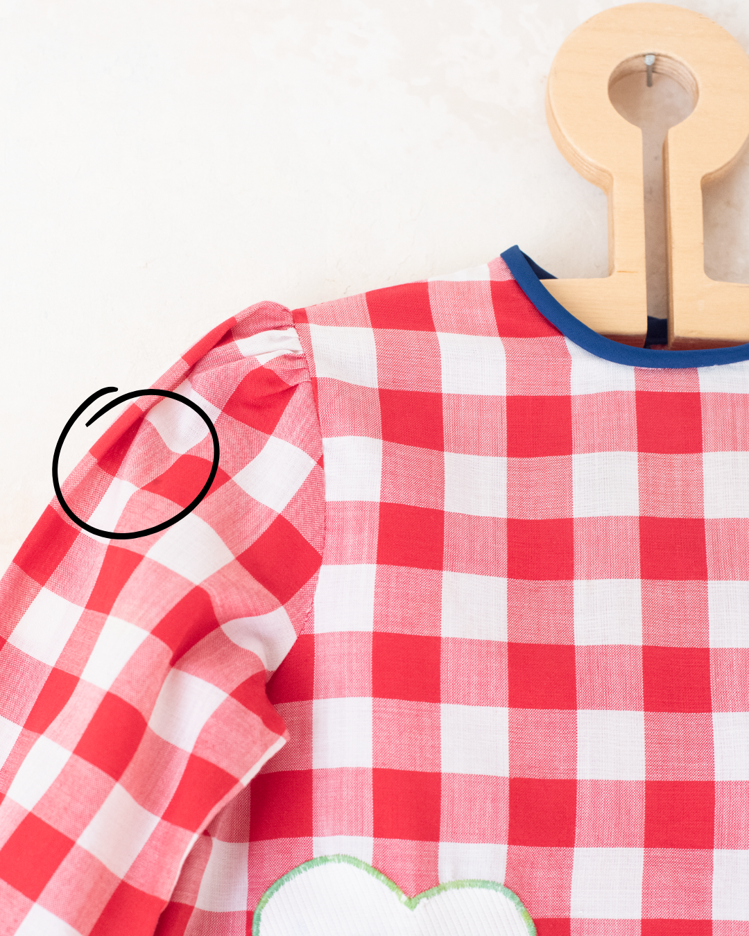 טוניקה משובצת כיס לב ופרח | 2-3 שנים