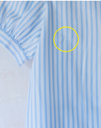 חולצת פסים עם צווארון ופפיונים רקומים | 6-7 שנים