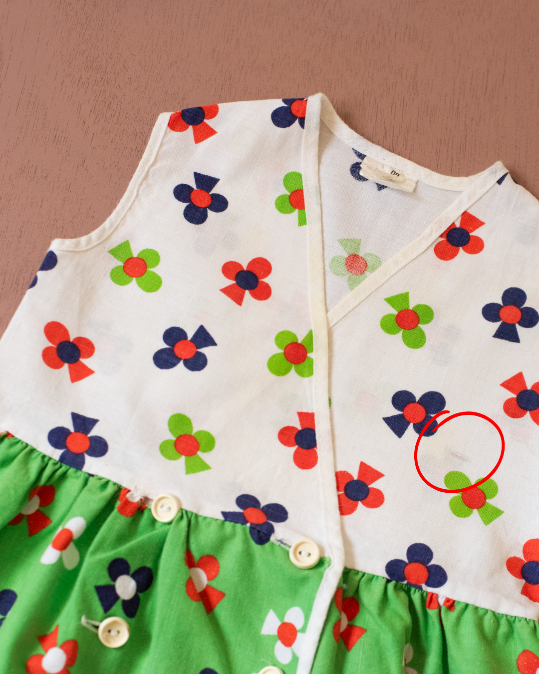 Colorful 70s tunic with flowers | 12-18 months
