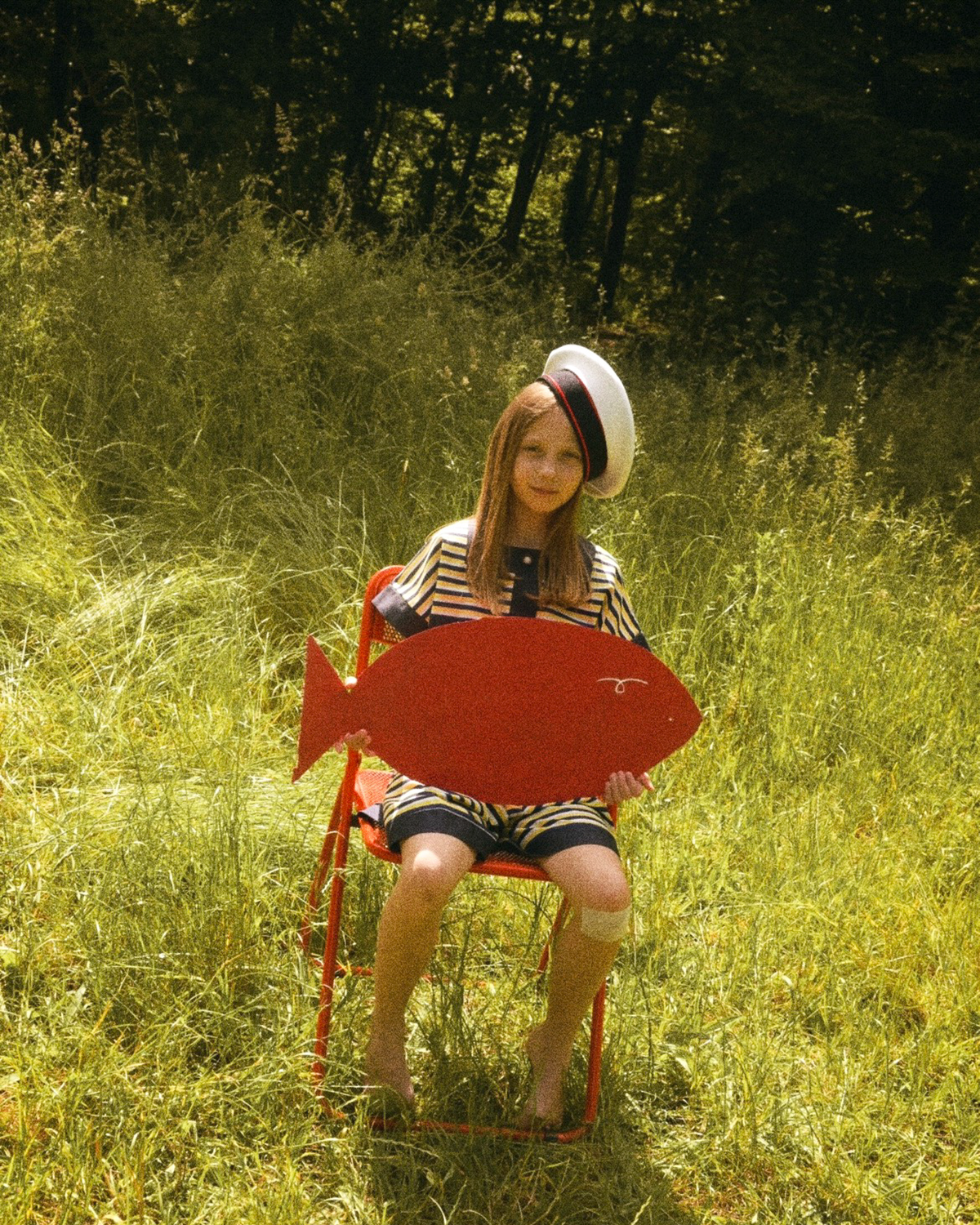 Stripes and pearl button set | Dead stock from England | 10-11 years