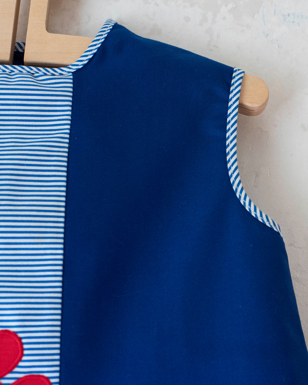 Blue dress with mouse | Deadstock from the Sixties | 9-12 months 