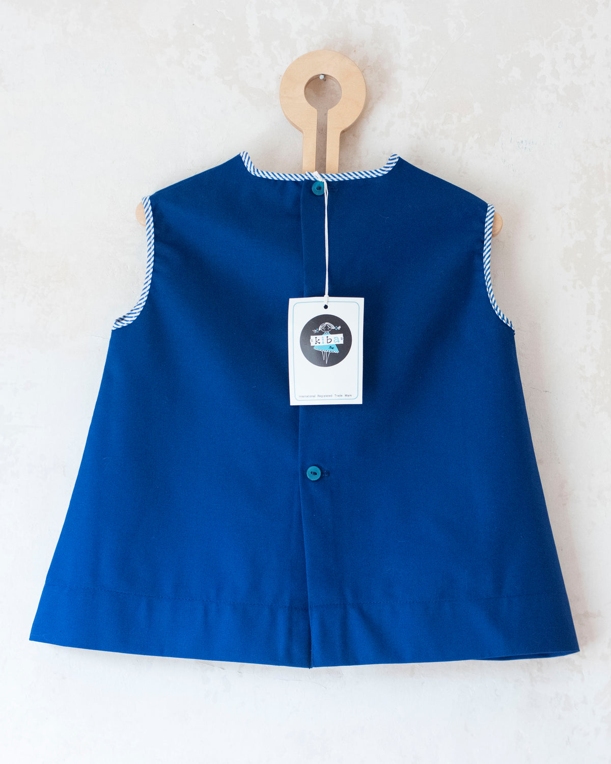 Blue dress with mouse | Deadstock from the Sixties | 9-12 months 