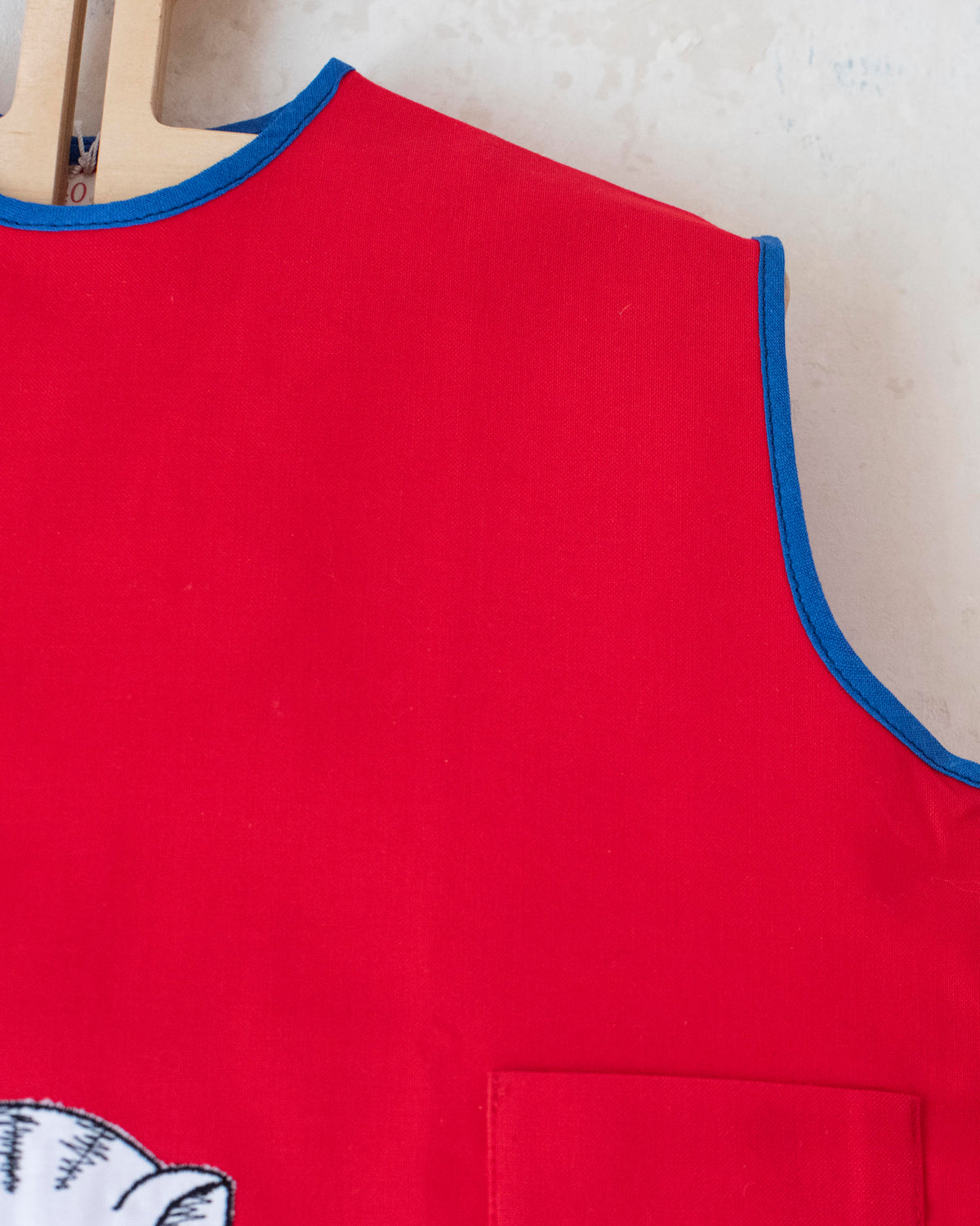 Red dress with cat | Deadstock from the Sixties | 9-12 months 