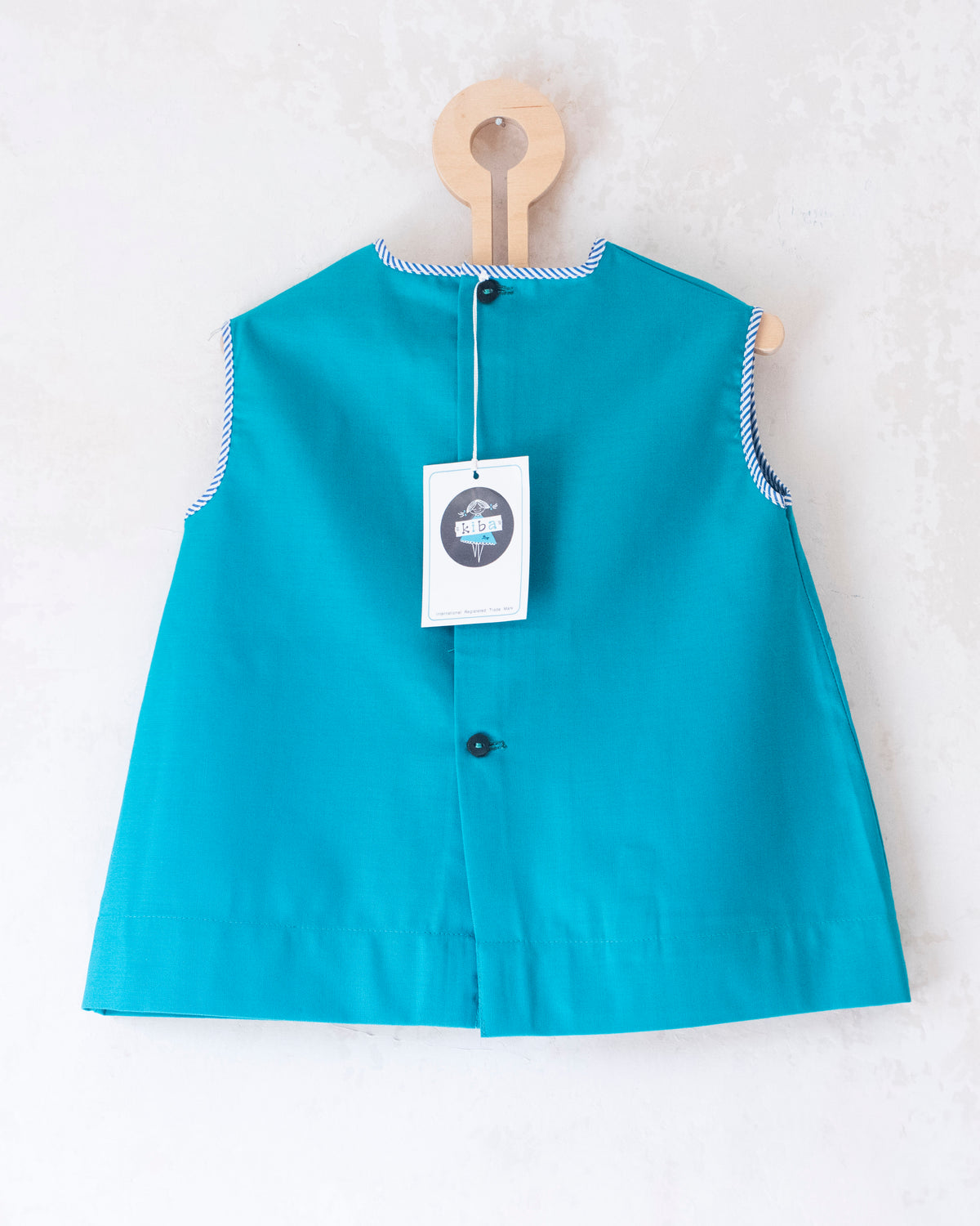 Green dress with mouse | Deadstock from the Sixties | 9-12 months