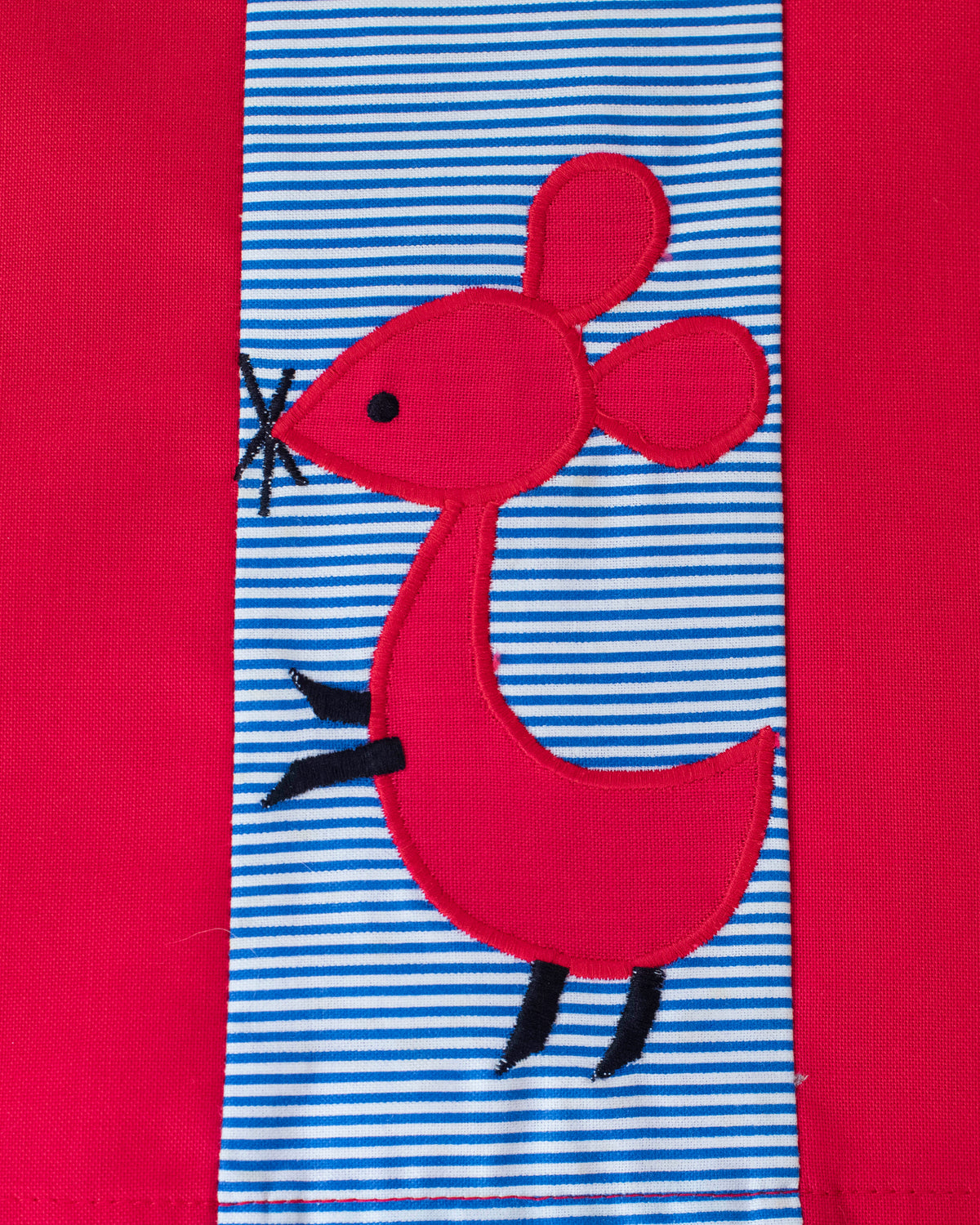 Red dress with mouse | Deadstock from the Sixties | 9-12 months