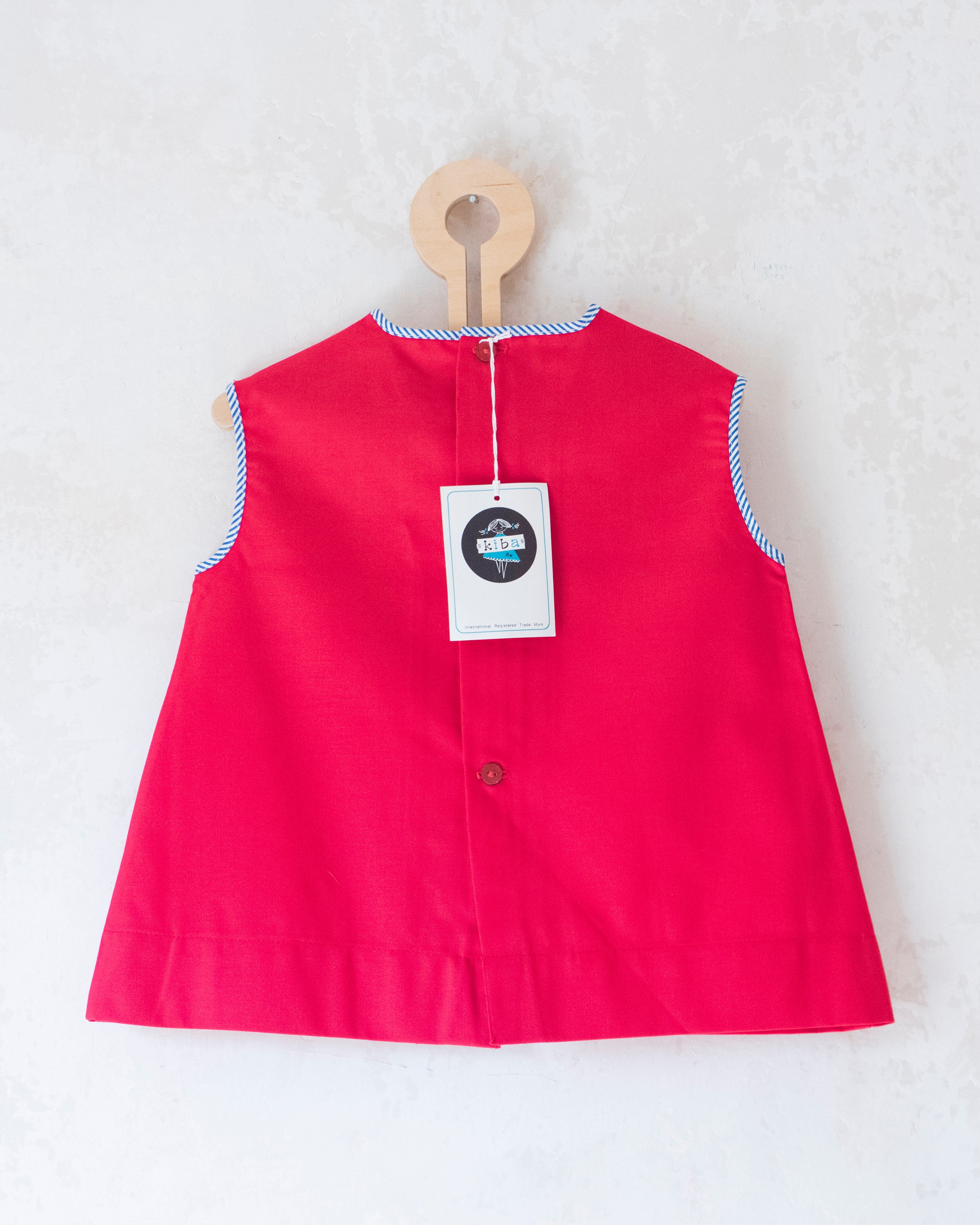 שמלה אדומה עם עכבר | דד סטוק מהסיקסטיז | 12-18 חודשים
