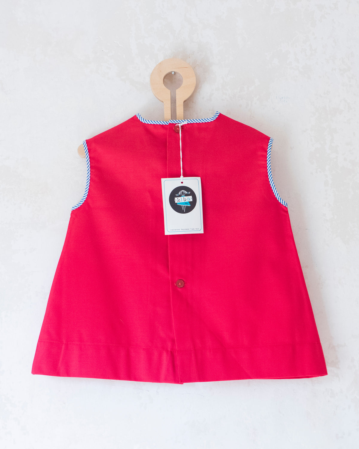 Red dress with mouse | Deadstock from the Sixties | 9-12 months