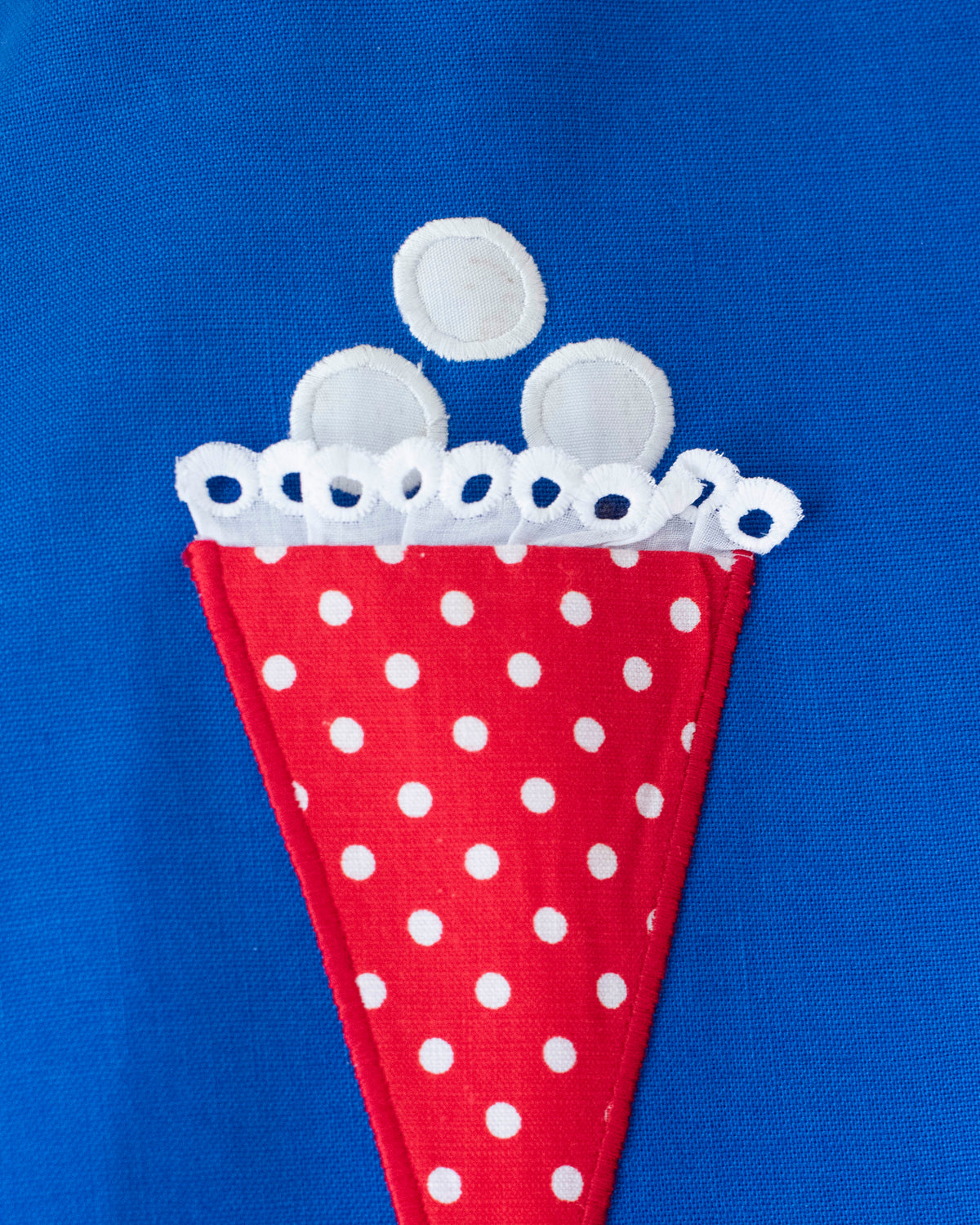 Blue dress with ice cream | Deadstock from the Sixties | 9-12 months