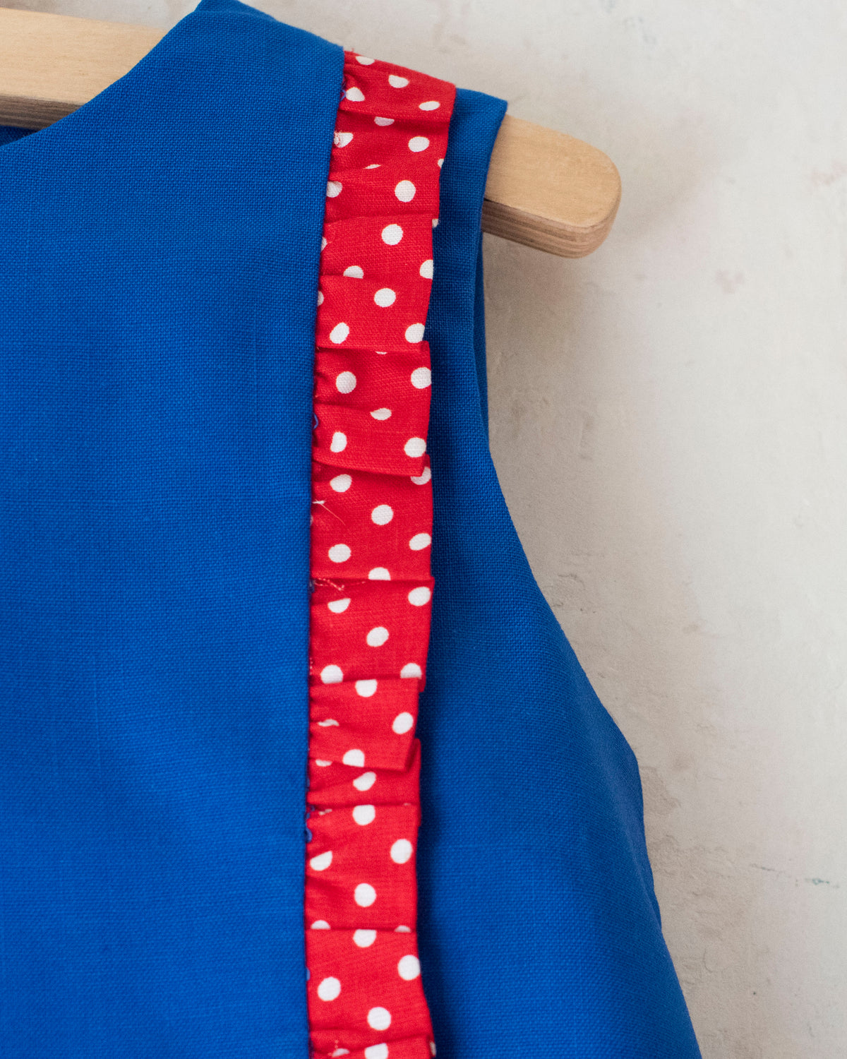 Blue dress with ice cream | Deadstock from the Sixties | 9-12 months