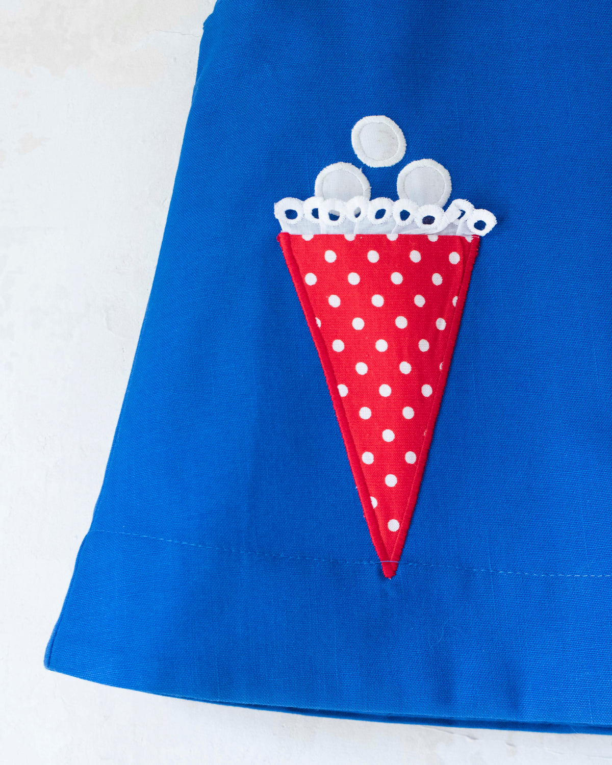 Blue dress with ice cream | Deadstock from the Sixties | 9-12 months