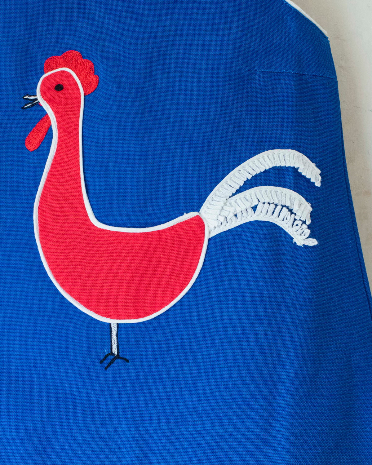 Blue dress with rooster | Deadstock from the Sixties | 9-12 months 