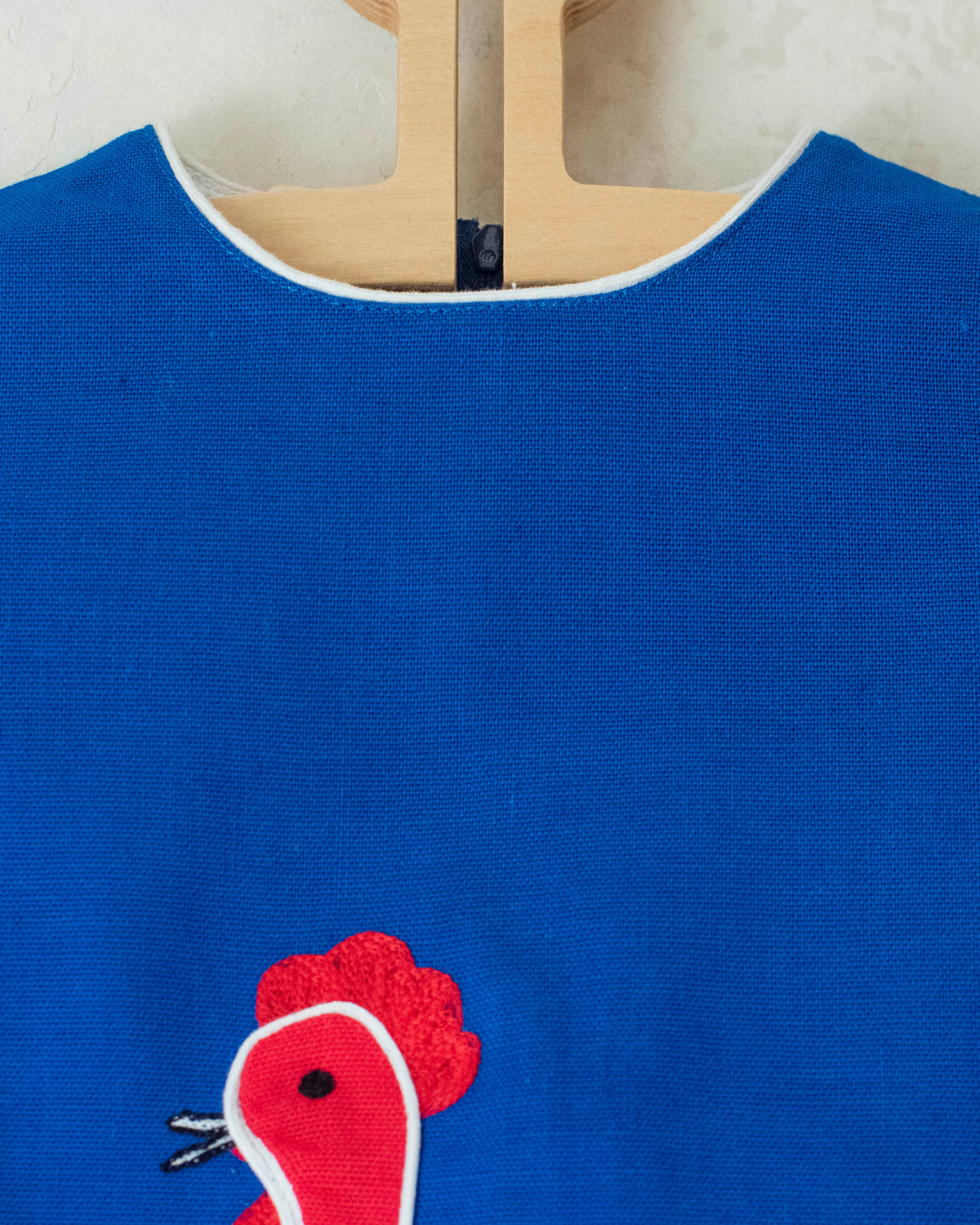 Blue dress with rooster | Deadstock from the Sixties | 9-12 months 
