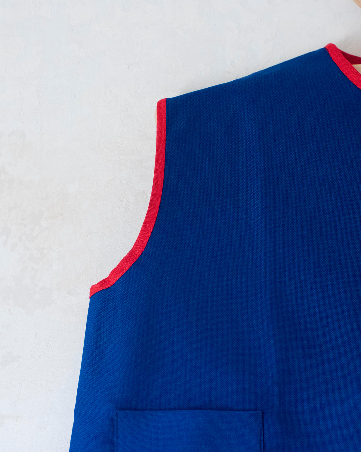 Blue dress with cat | Deadstock from the Sixties | 9-12 months 