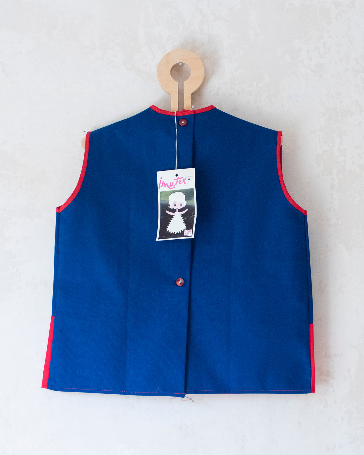 Blue dress with cat | Deadstock from the Sixties | 9-12 months 