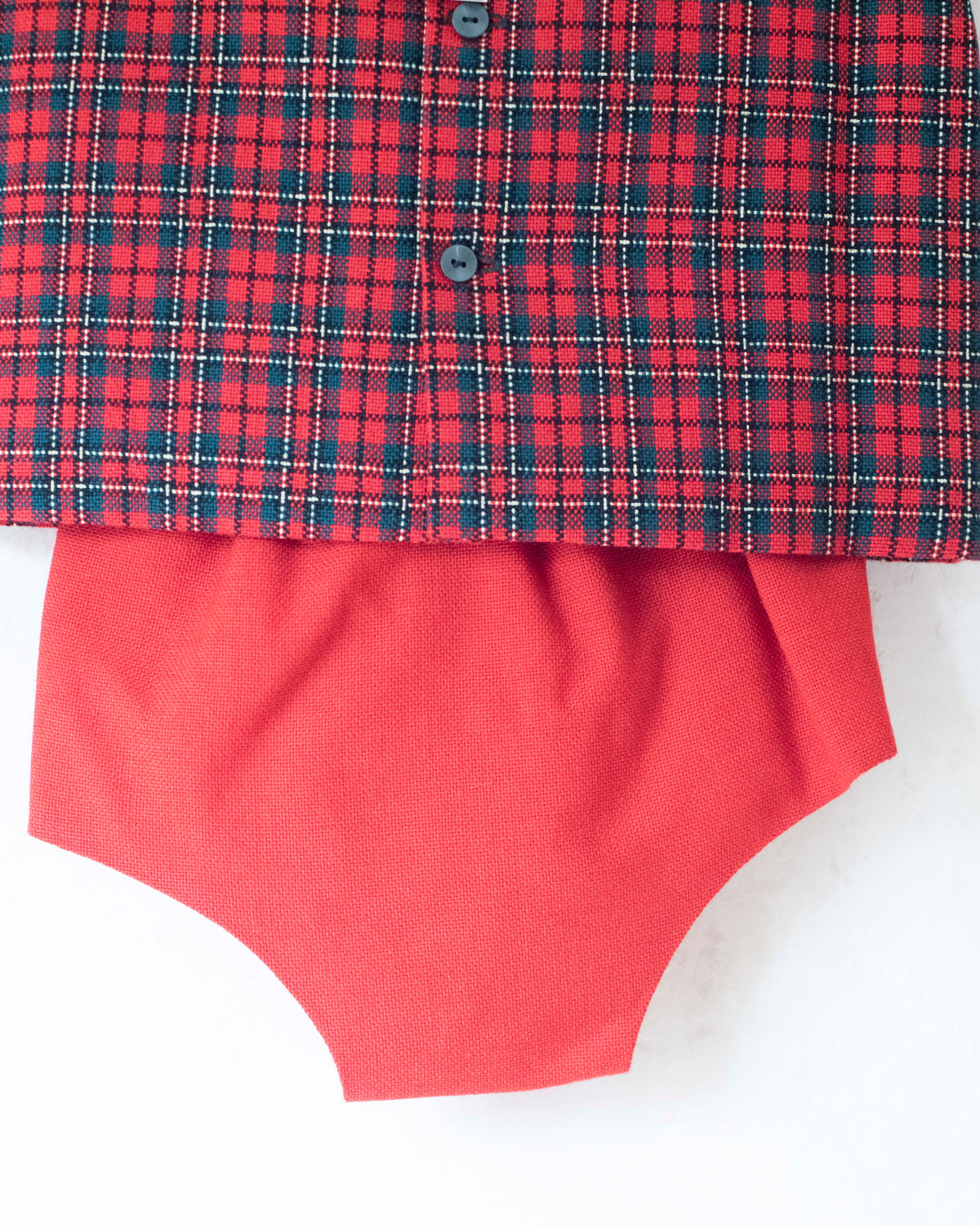 Red Plaid Set | Dead Stock from the Sixties | 18-24 Months