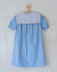 שמלת כותנה עם פסים בצבעי פסטל | 6-7 שנים