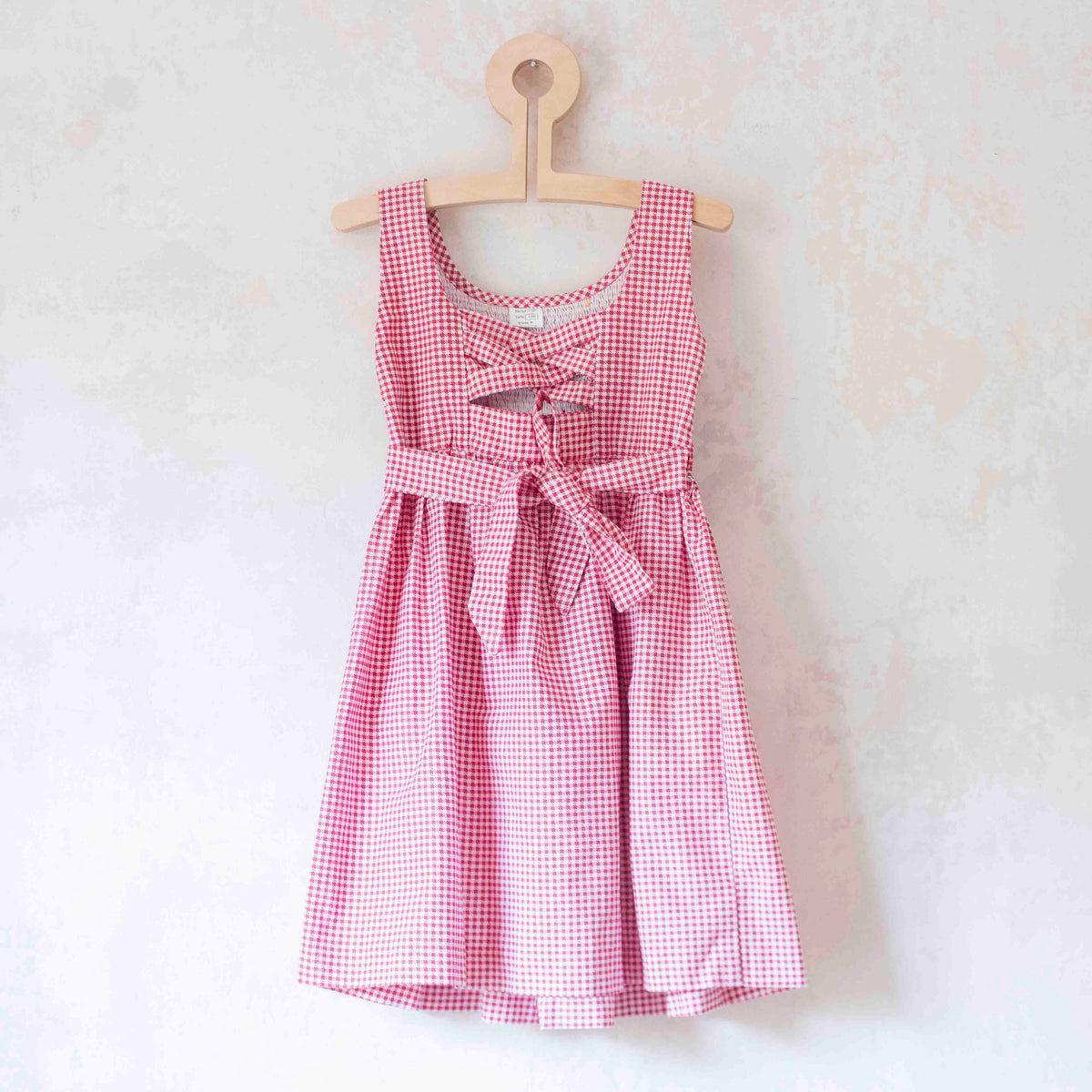 Checkered dress with floral embroidery | 4-5 years